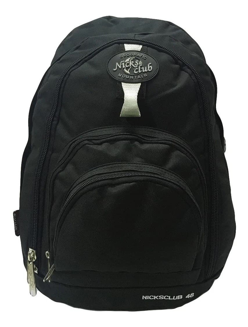 Mochila de Viaje Nicks Club 48 Litros Negra - Grande y Resistente al Agua, modelo DPG-3