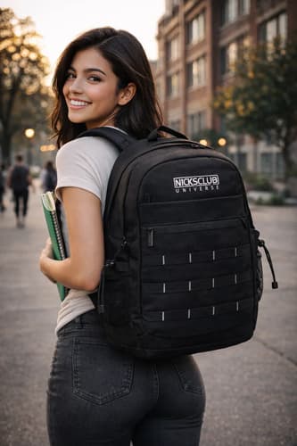 Mochila Escolar Nicks Club Negro - Backpack Juvenil, modelo SOUTH-4