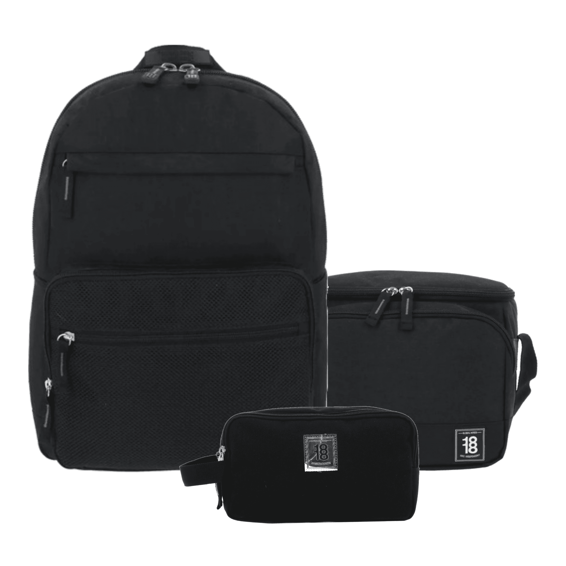 Kit Escolar 1818 by Chenson (Mochila + Lonchera + Lapicera) Negro Juvenil - Modelo 1865731, modelo 1865731-3-KC3