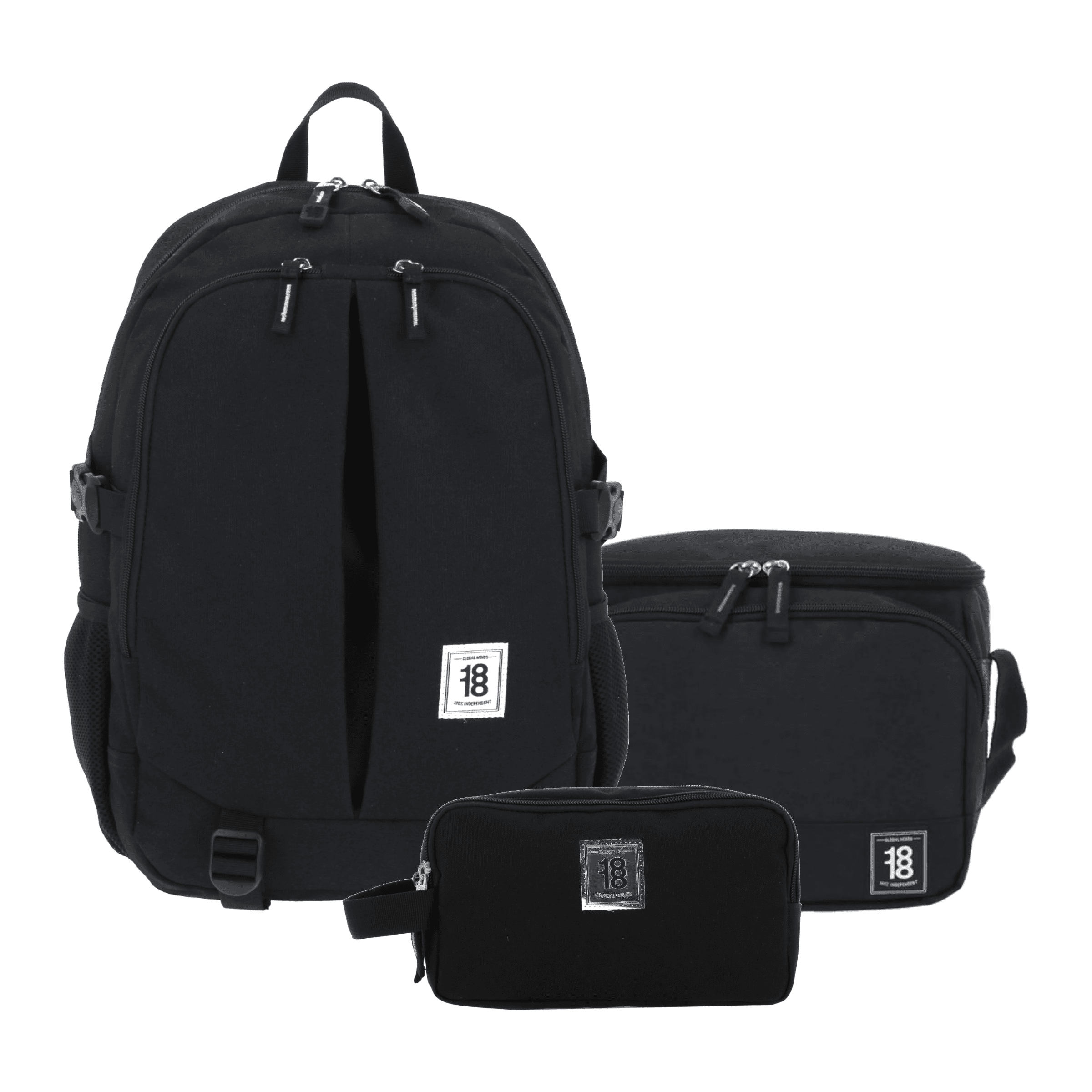 Kit Escolar 1818 by Chenson (Mochila + Lonchera + Lapicera) Negro Juvenil - Modelo 1865948, modelo 1865948-3-KC3