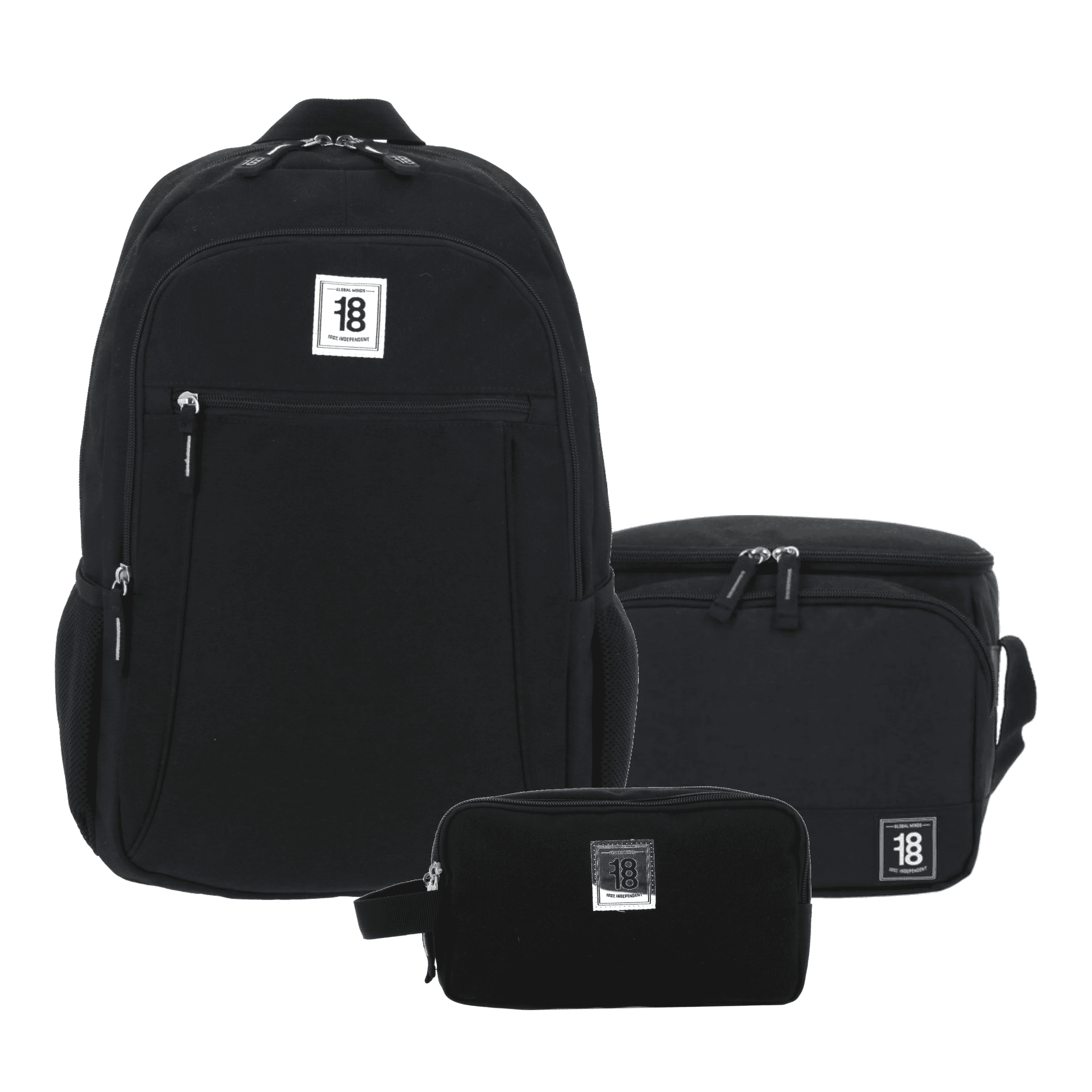Kit Escolar 1818 by Chenson (Mochila + Lonchera + Lapicera) Negro Juvenil - Modelo 1865949, modelo 1865949-3-KC3