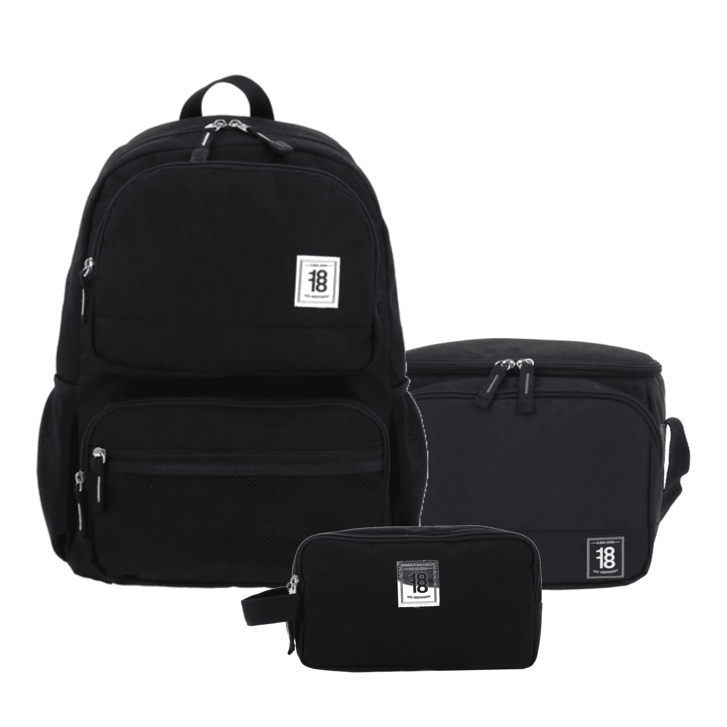 Kit Escolar 1818 by Chenson (Mochila + Lonchera + Lapicera) Negro Juvenil - Modelo 1865951, modelo 1865951-3-KC3