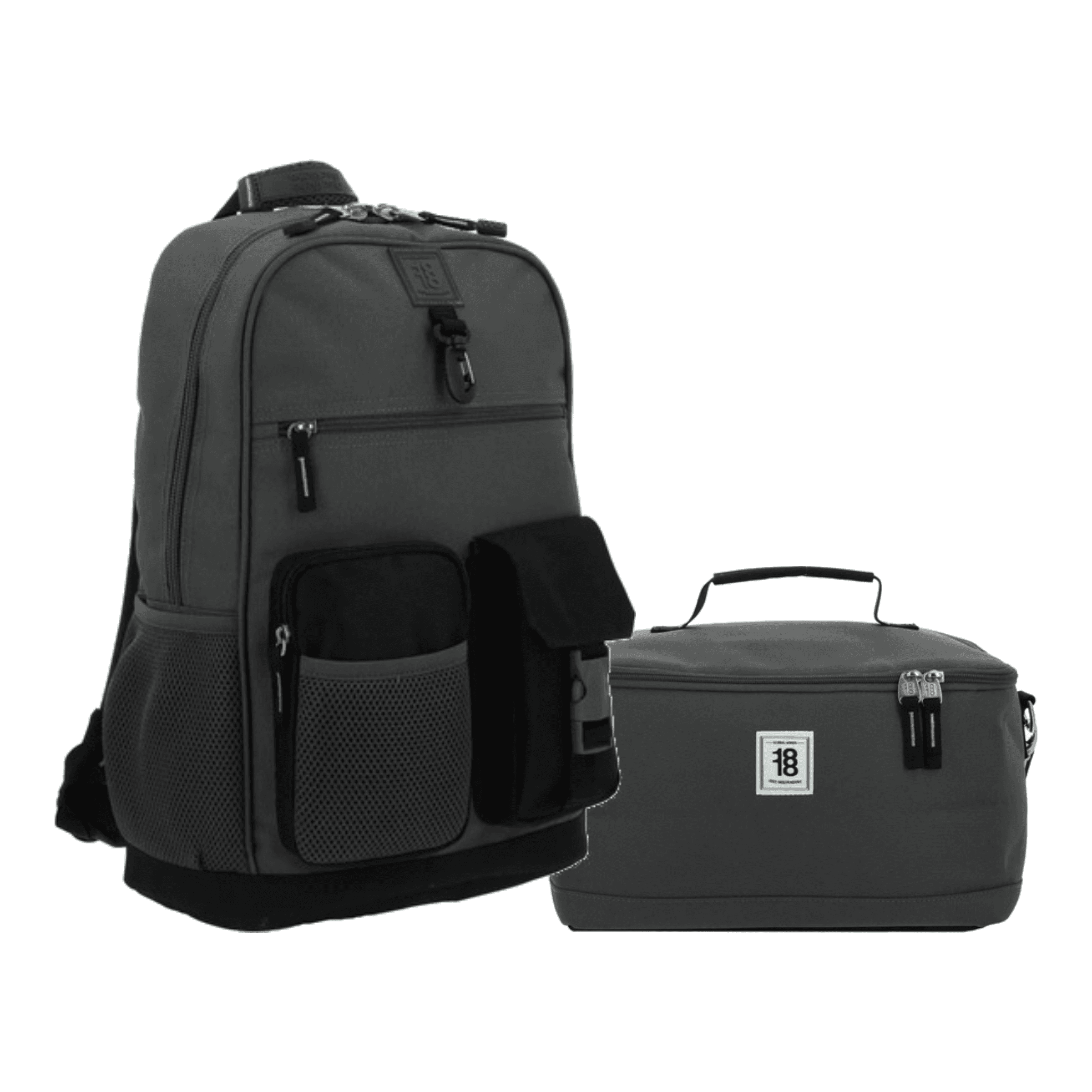 Kit Escolar 1818 by Chenson (Mochila + Lonchera) Gris Juvenil - Modelo 1870136, modelo 1870136-2-KC2O