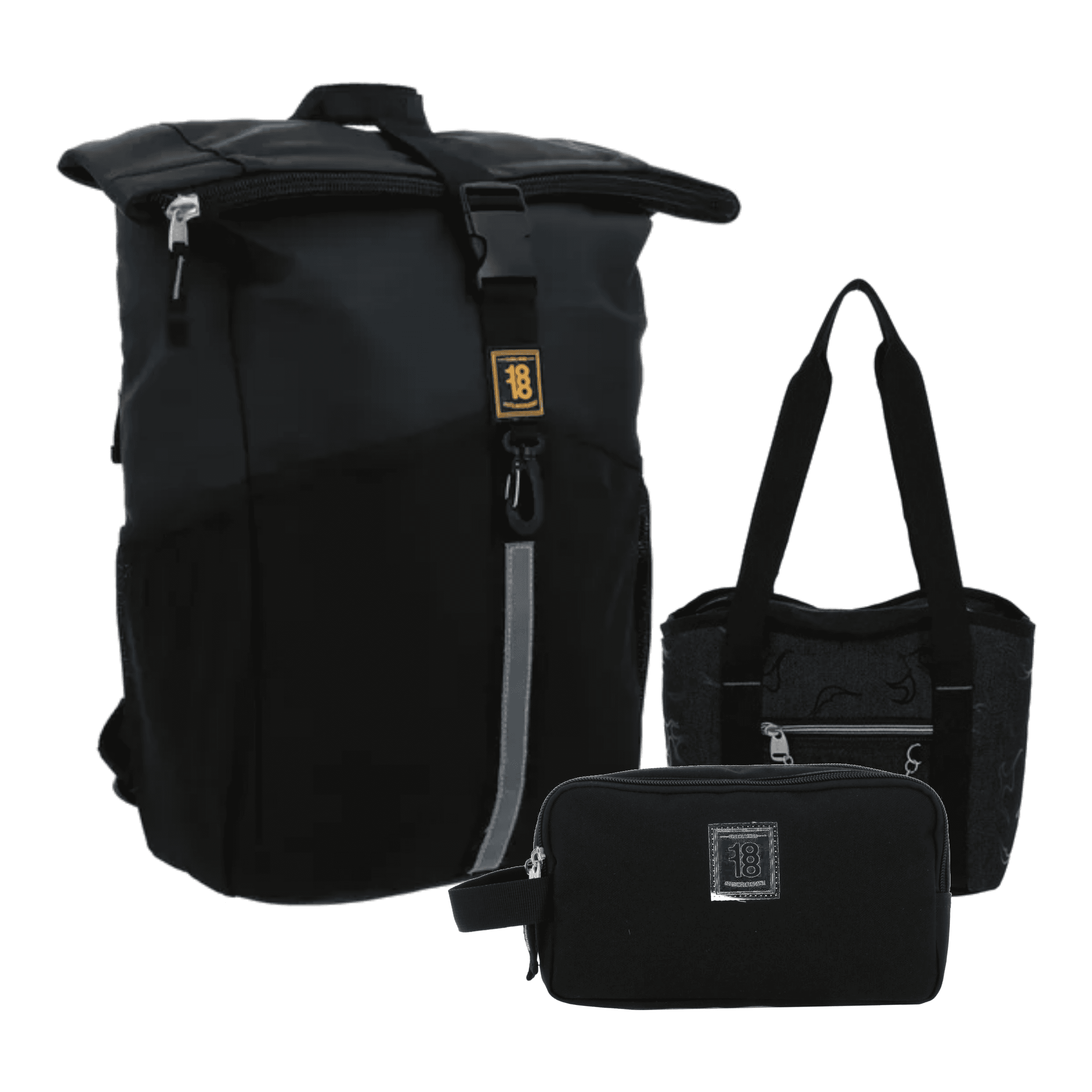 Kit Escolar 1818 by Chenson Mochila + Lonchera + Lapicera Negro, modelo 1870776-3-KC3
