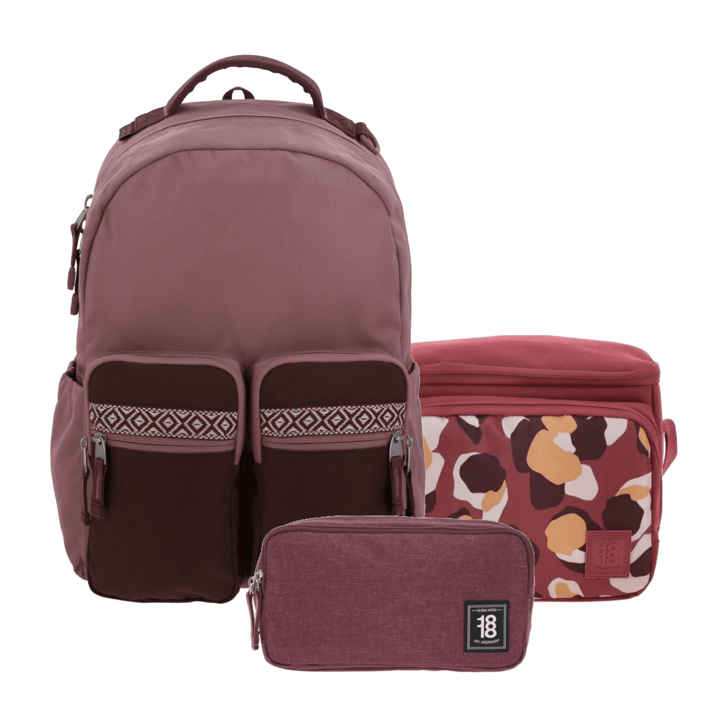 Kit Escolar 1818 by Chenson (Mochila + Lonchera + Lapicera) Magenta Juvenil - Modelo 1870804, modelo 1870804-M-KC3