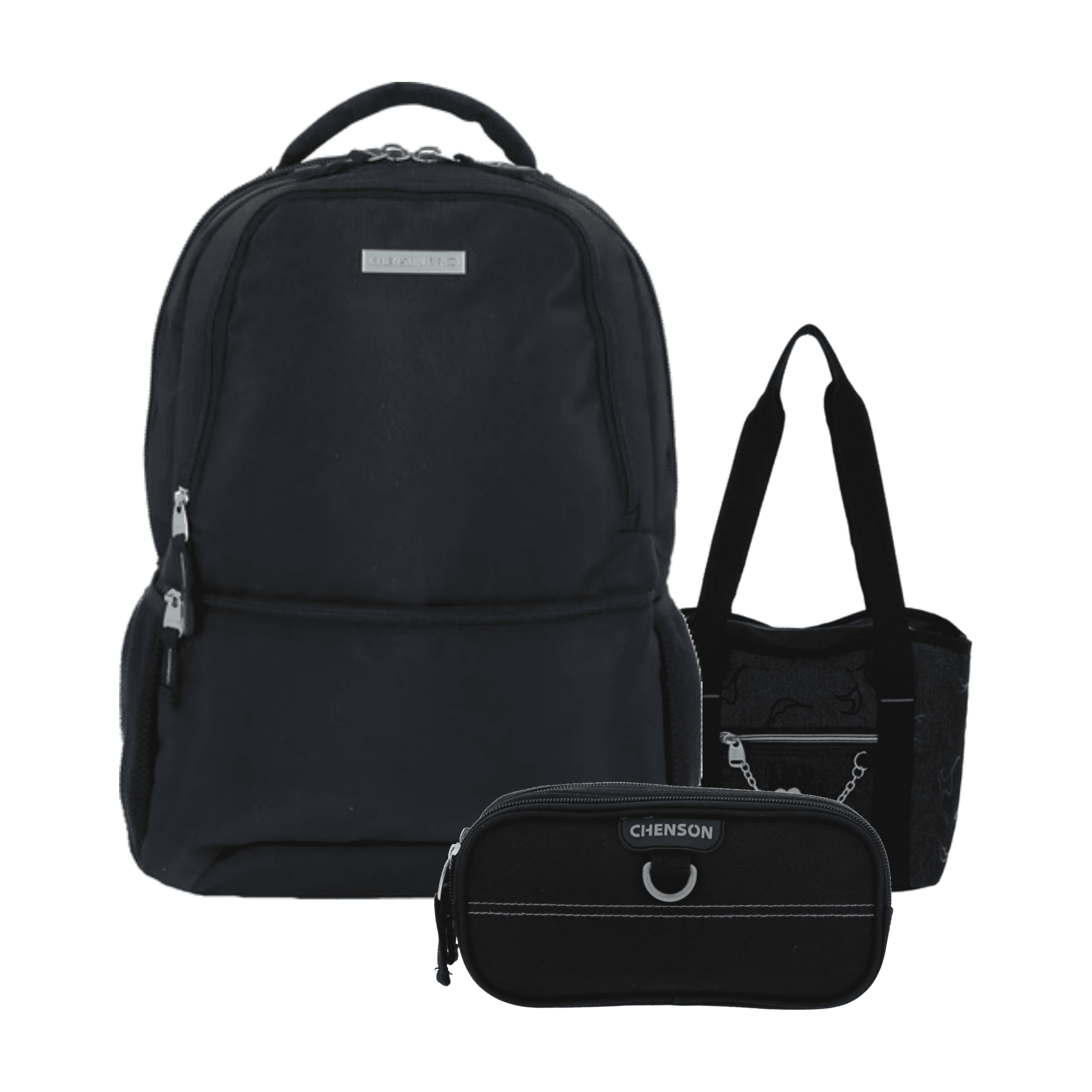 Kit Escolar Chenson Pro (Mochila + Lonchera + Lapicera) Negro - Modelo CP65926, modelo CP65926-3-KC3