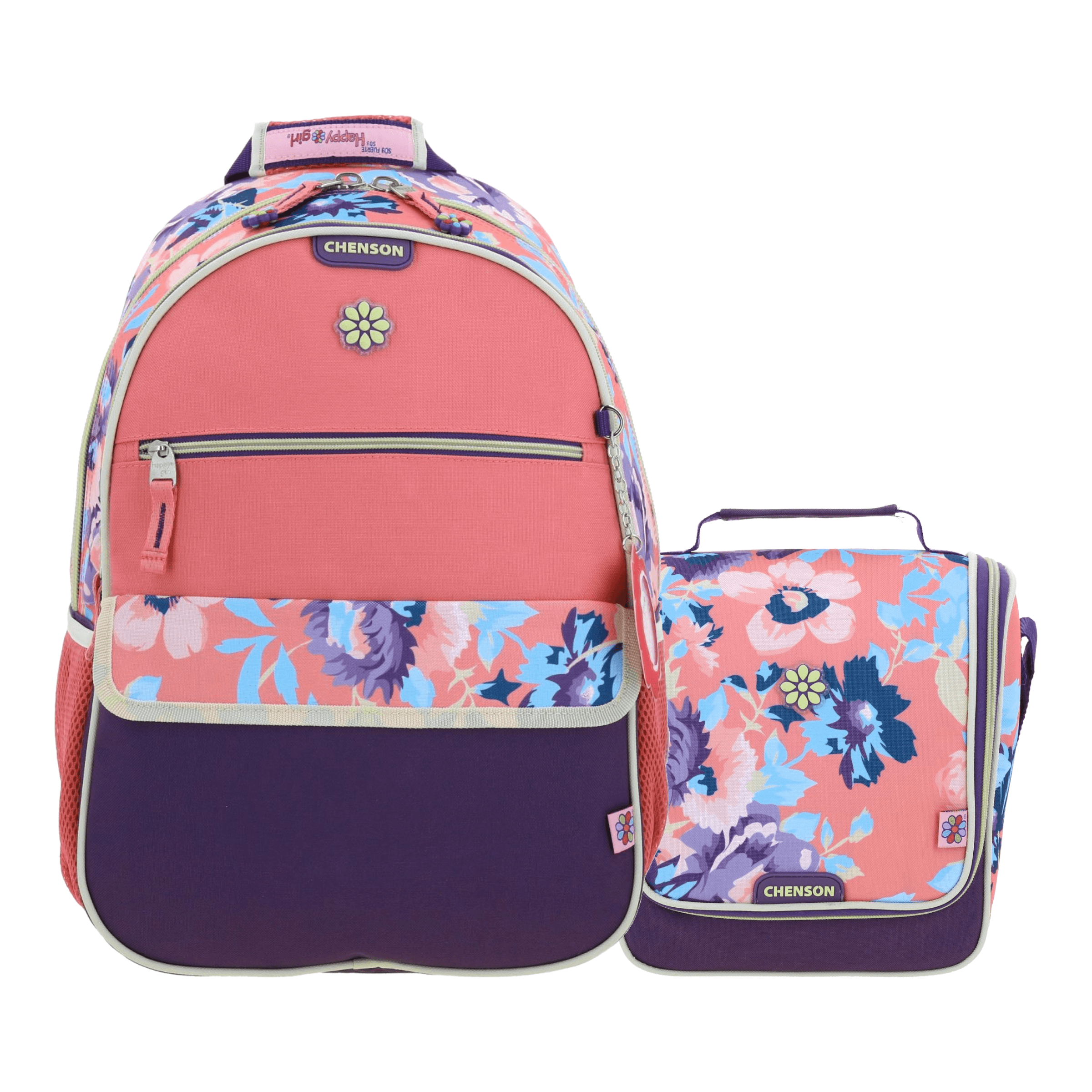 Kit Escolar Happy Girl by Chenson (Mochila + Lonchera) Rosa Infantil - Modelo HG66037, modelo HG66037-P-KC2O