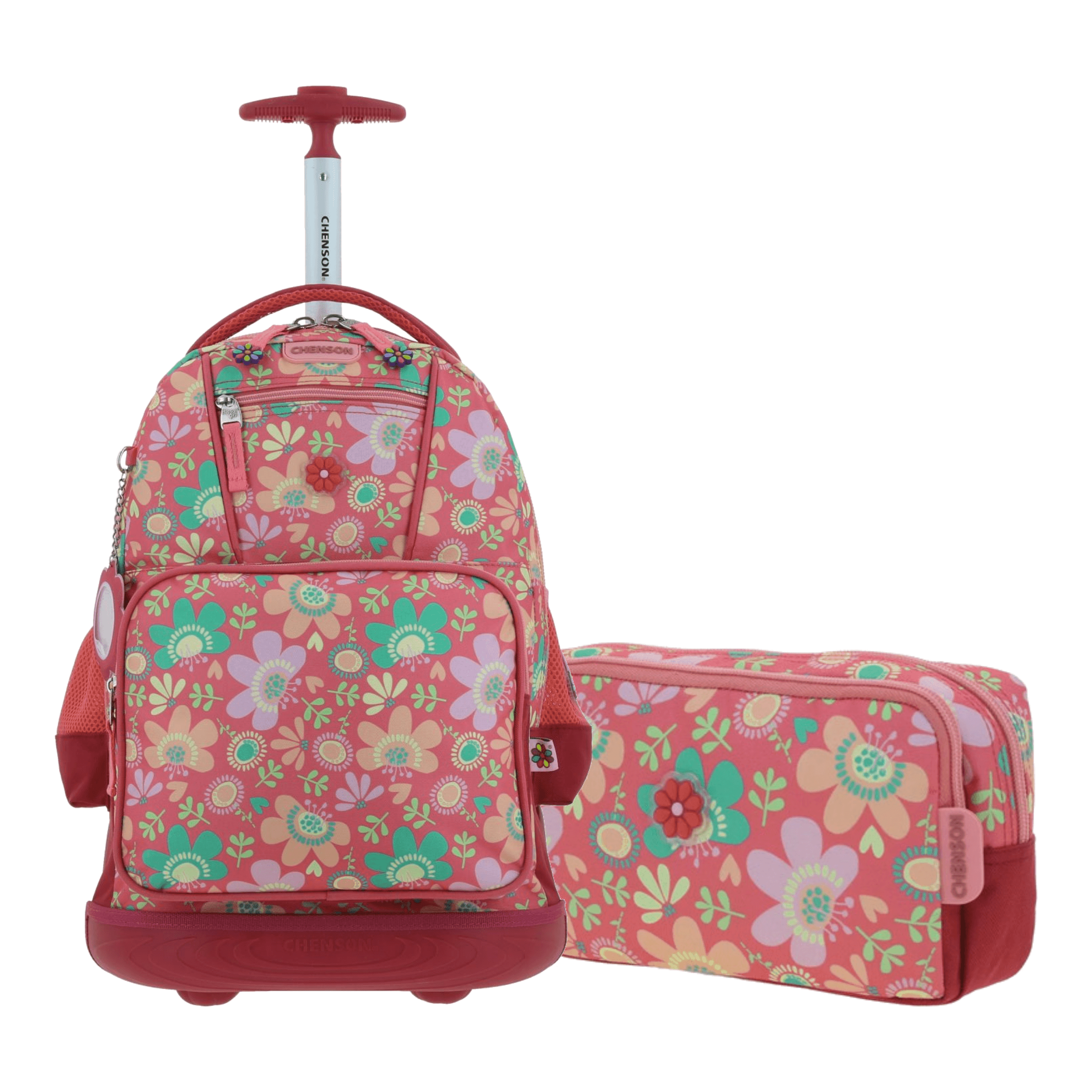 Kit Escolar Happy Girl by Chenson (Mochila con Ruedas + Lapicera) Rosa Infantil - Modelo HG66143, modelo HG66143-P-KC2A