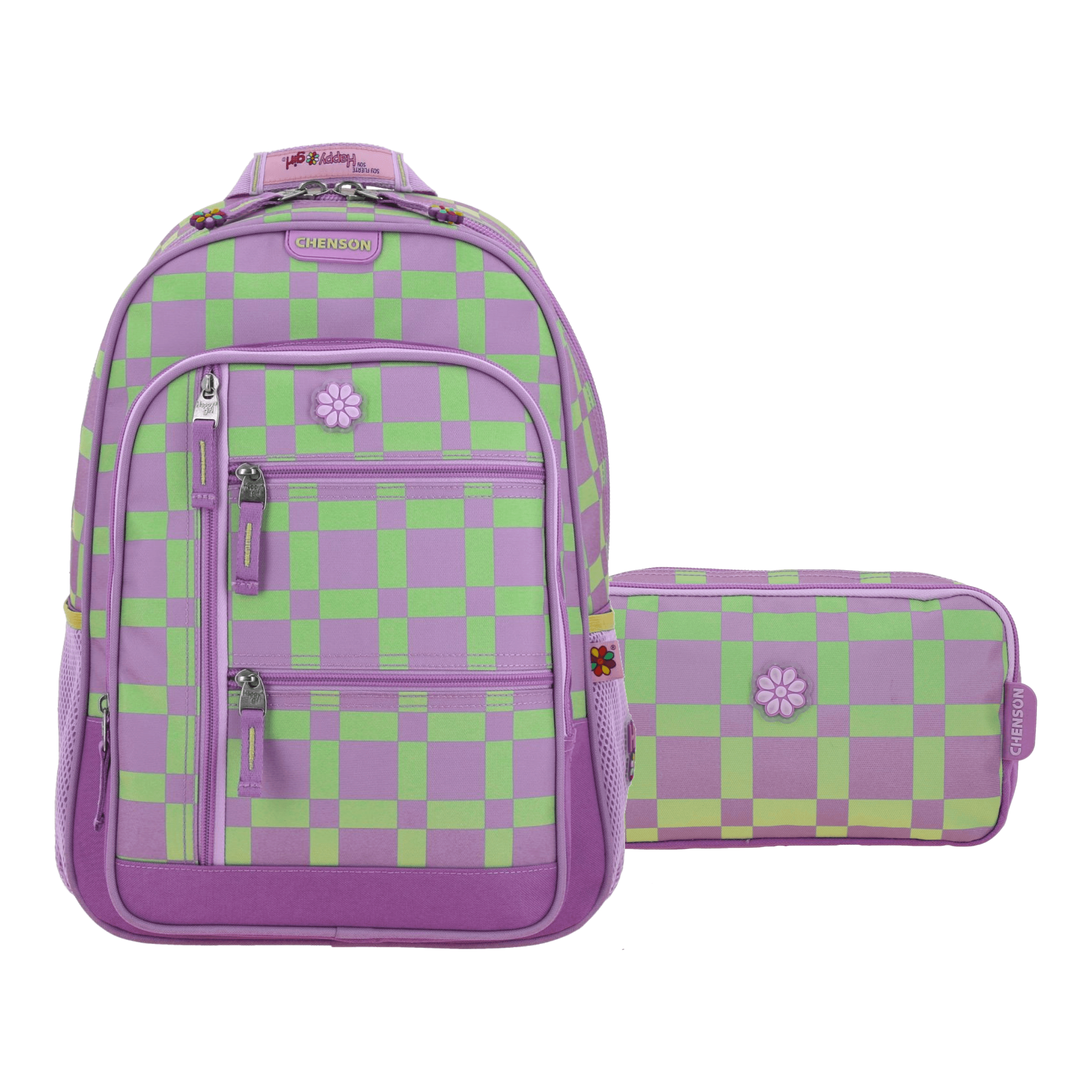 Kit Escolar Happy Girl by Chenson (Mochila + Lapicera) Uva Infantil - Modelo HG66516, modelo HG66516-U-KC2A