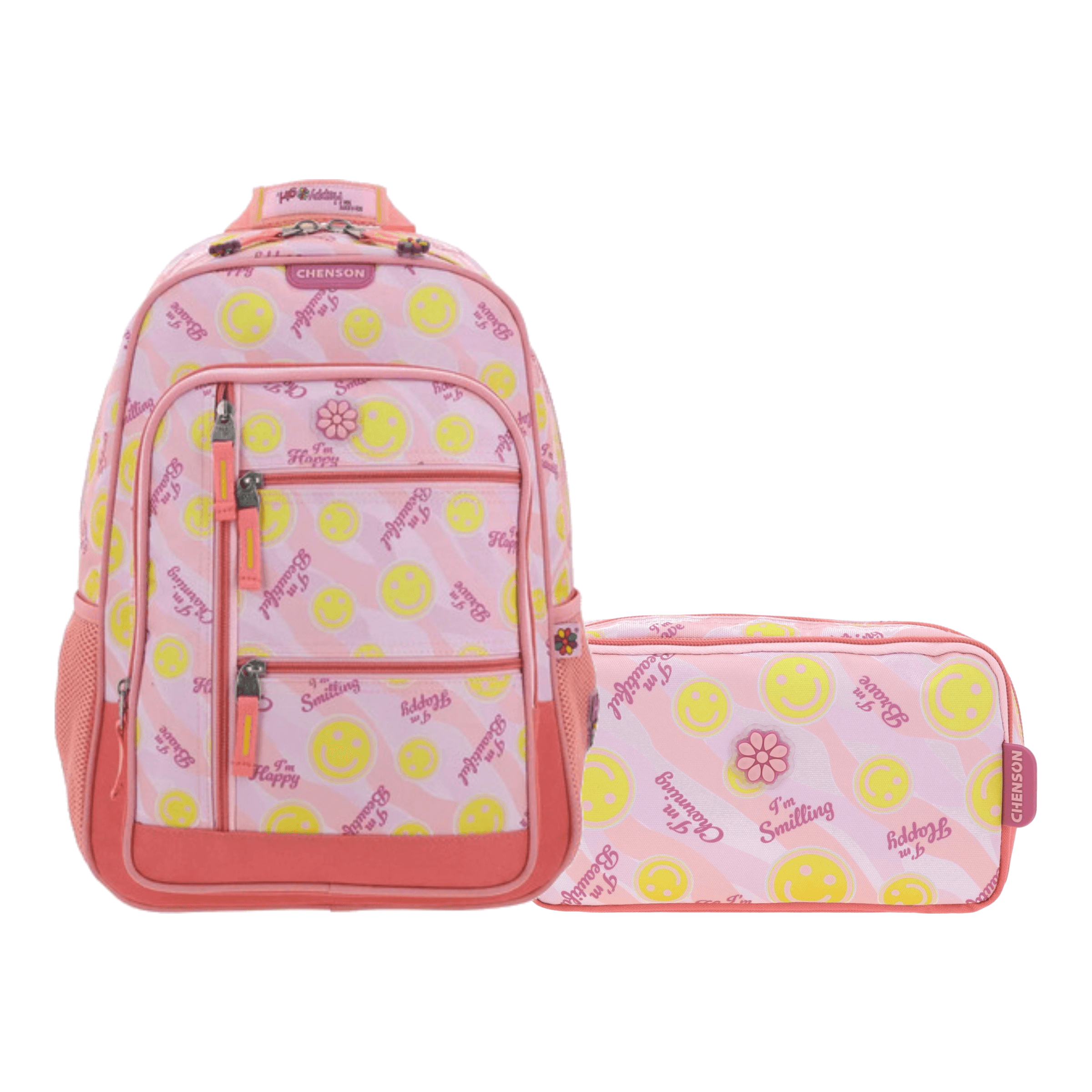 Kit Escolar Happy Girl by Chenson (Mochila + Lapicera) Rosa Infantil - Modelo HG66524, modelo HG66524-P-KC2A