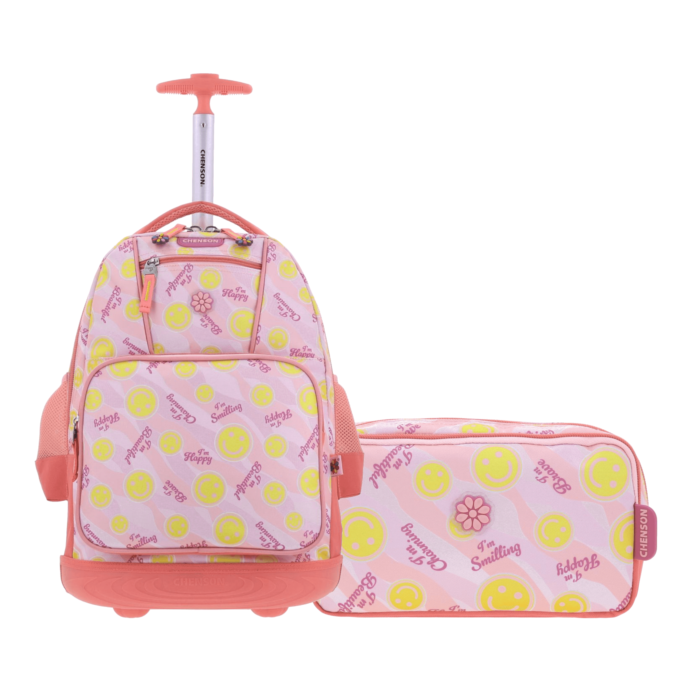 Kit Escolar Happy Girl by Chenson (Mochila con Ruedas + Lapicera) Rosa Infantil - Modelo HG66527, modelo HG66527-P-KC2A