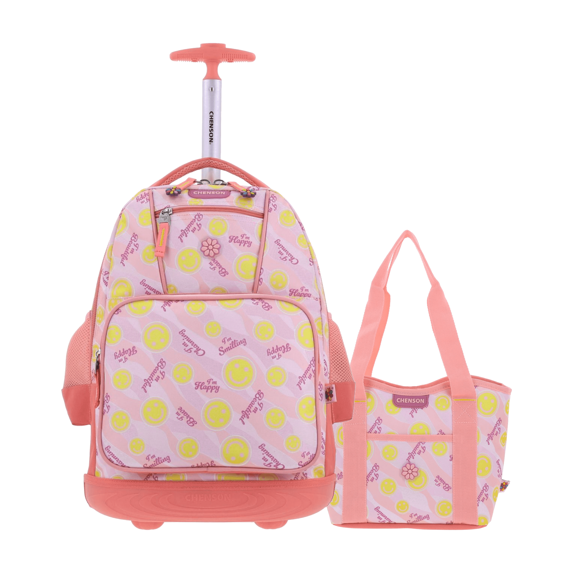 Kit Escolar Happy Girl by Chenson (Mochila con Ruedas + Lonchera) Rosa Infantil - Modelo HG66527, modelo HG66527-P-KC2O