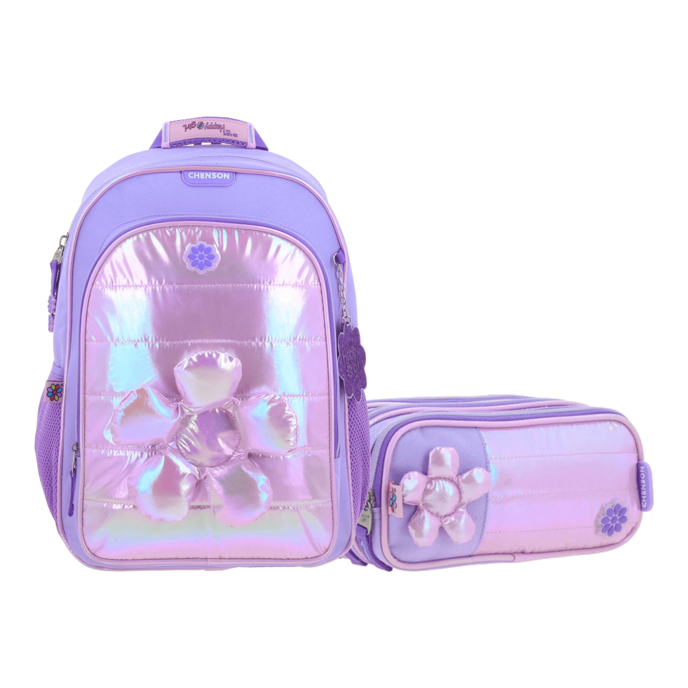 Kit Escolar Happy Girl by Chenson (Mochila + Lapicera) Violeta Infantil - Modelo HG70328, modelo HG70328-V-KC2A