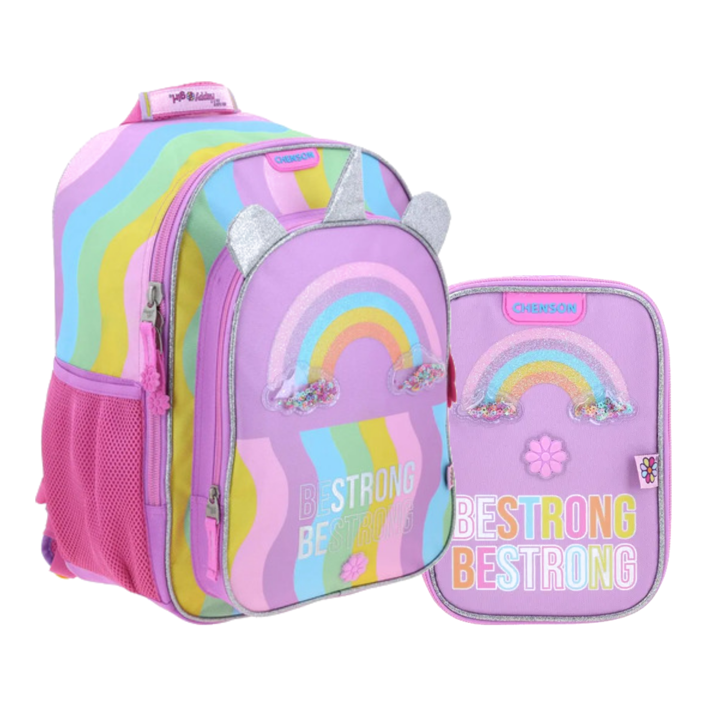 Kit Escolar Happy Girl by Chenson (Mochila + Lapicera) Multicolor, modelo HG70403-C-KC2A