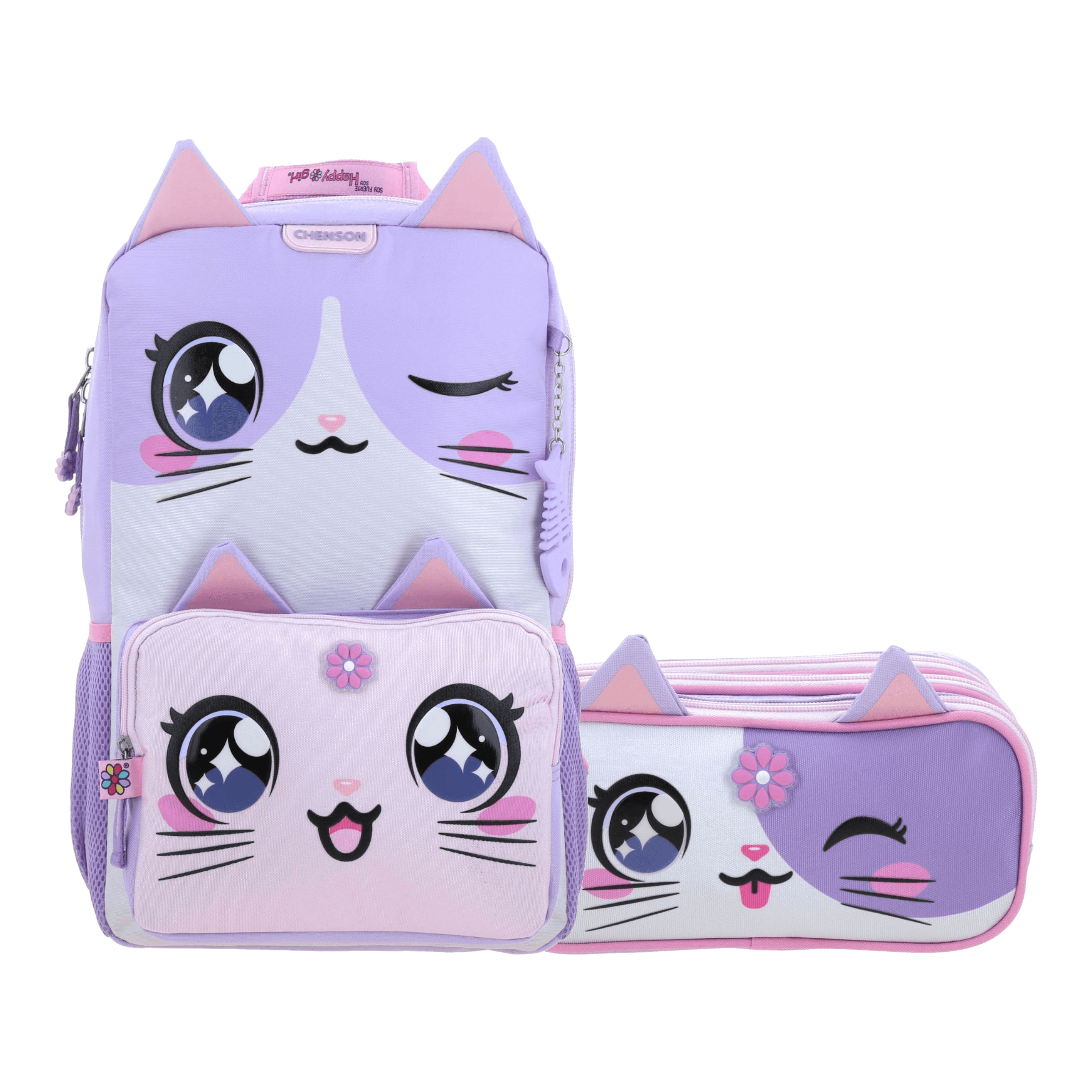Kit Escolar Happy Girl by Chenson (Mochila + Lapicera) Uva Infantil - Modelo HG70806, modelo HG70806-U-KC2A