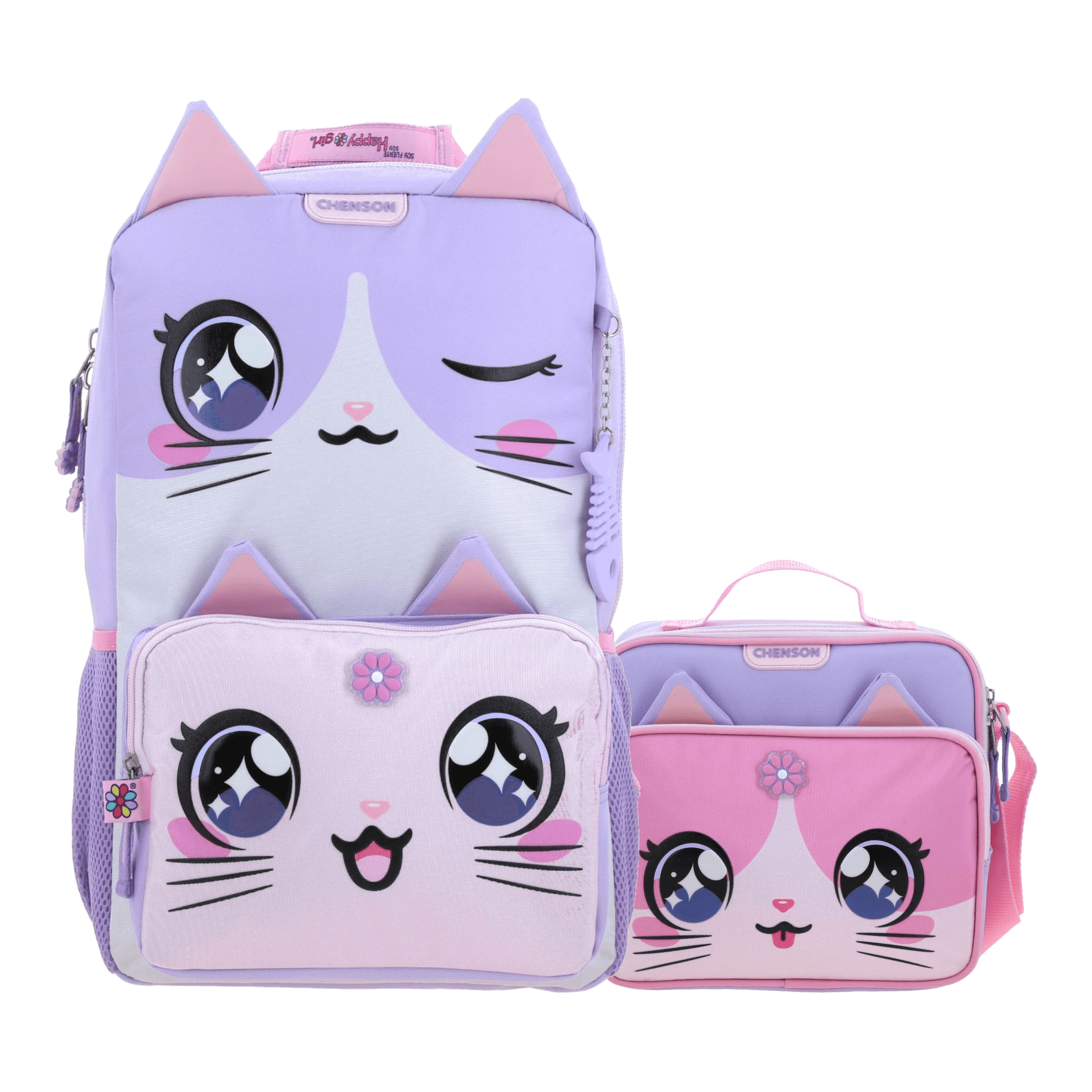 Kit Escolar Happy Girl by Chenson (Mochila + Lonchera) Uva Infantil - Modelo HG70806, modelo HG70806-U-KC2O