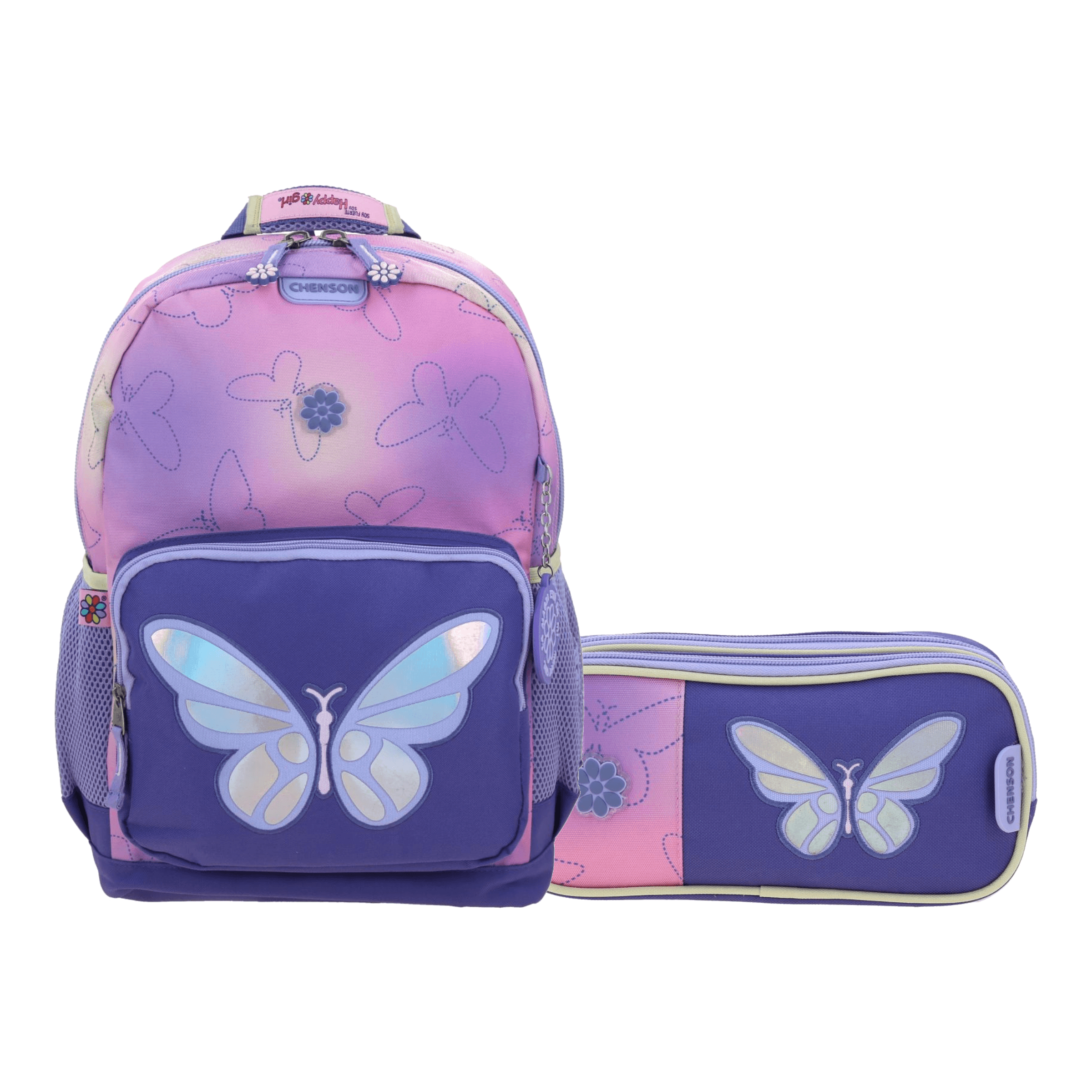 Kit Escolar Happy Girl by Chenson (Mochila + Lapicera) Uva Infantil - Modelo HG70969, modelo HG70969-U-KC2A