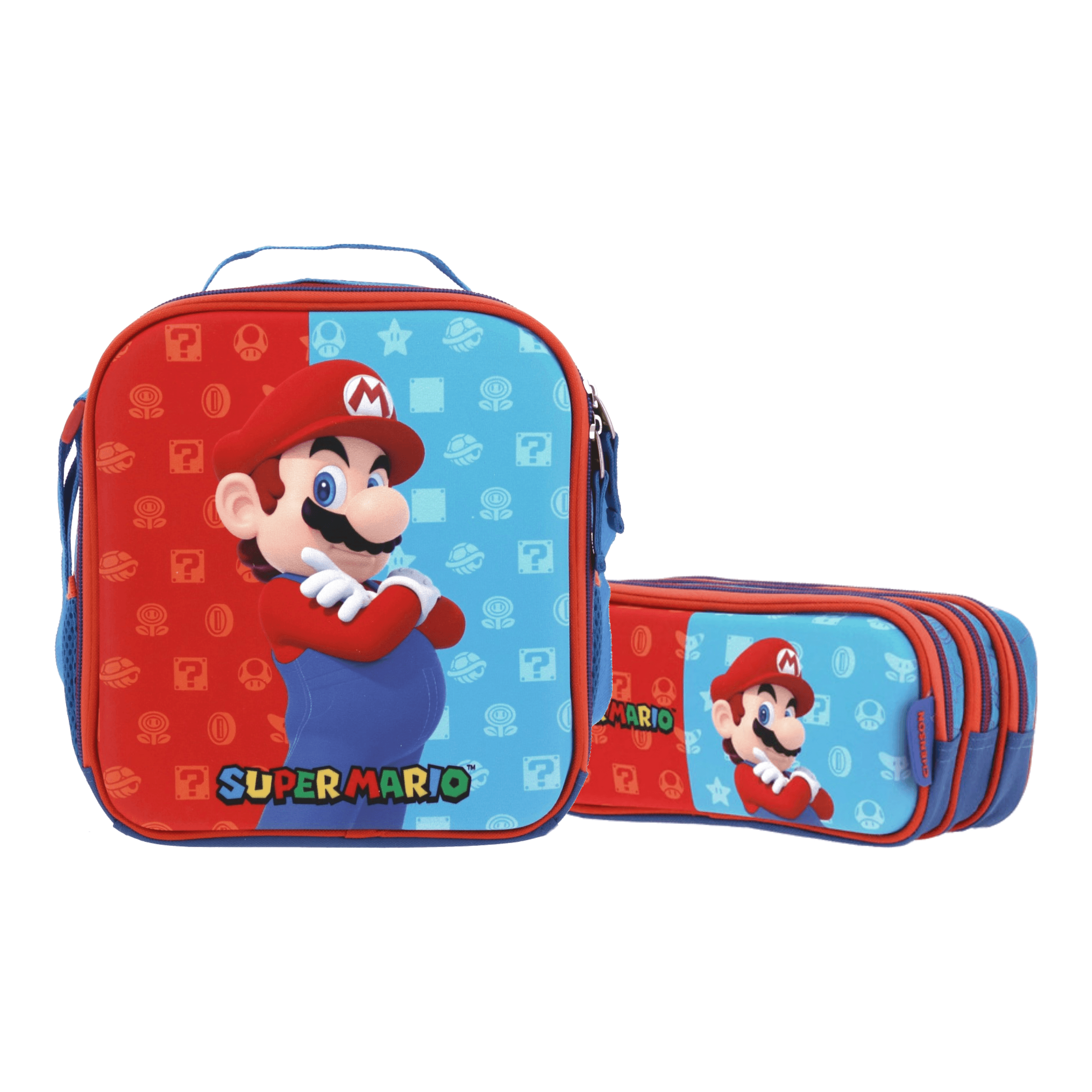 Kit Escolar Mario Bros by Chenson (Lonchera + Lapicera) Azul Infantil - Modelo MB66079, modelo MB66079-9-K2OA
