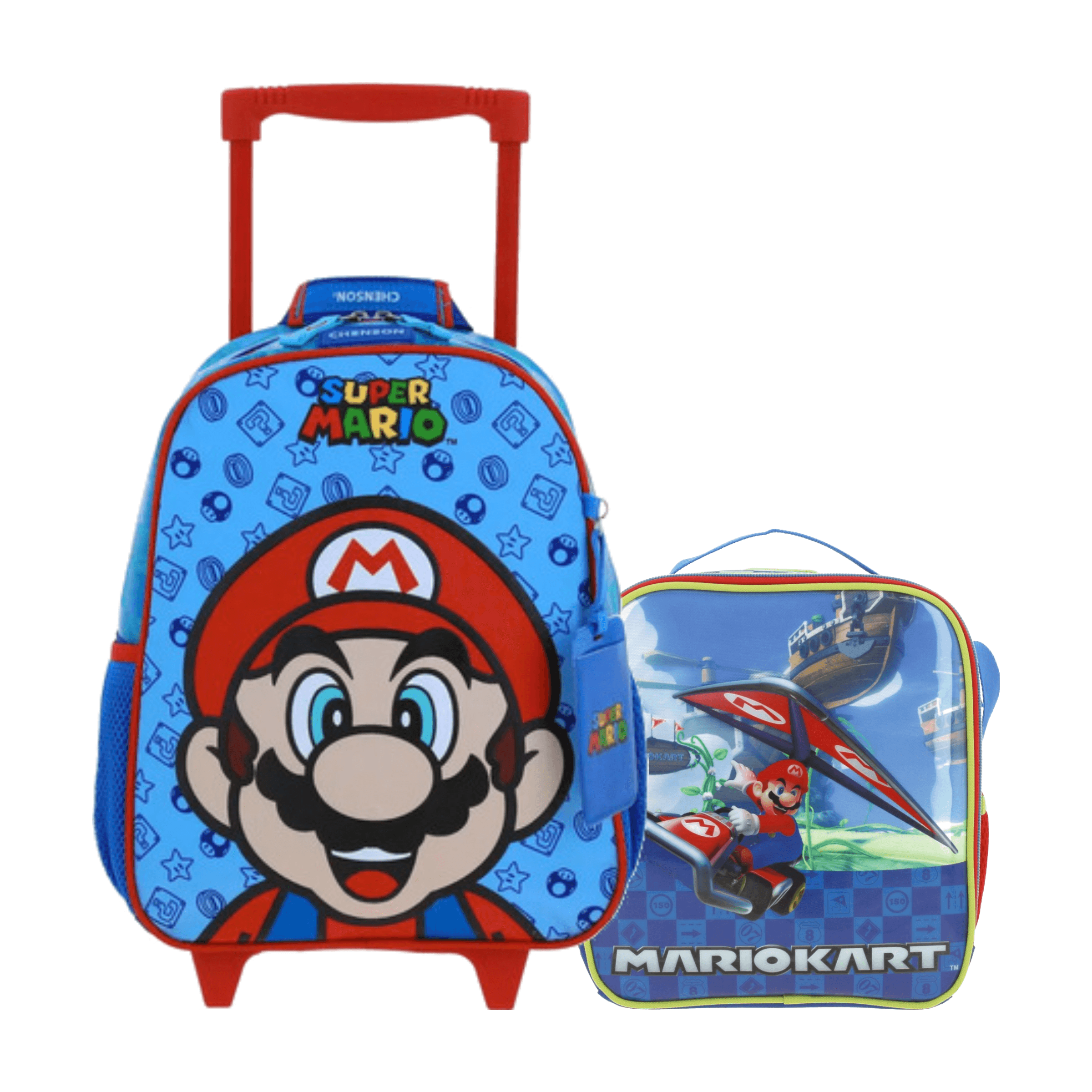 Kit Escolar Mario Bros by Chenson (Mochila + Lonchera) Azul Infantil, modelo MB66131-9-KC2O