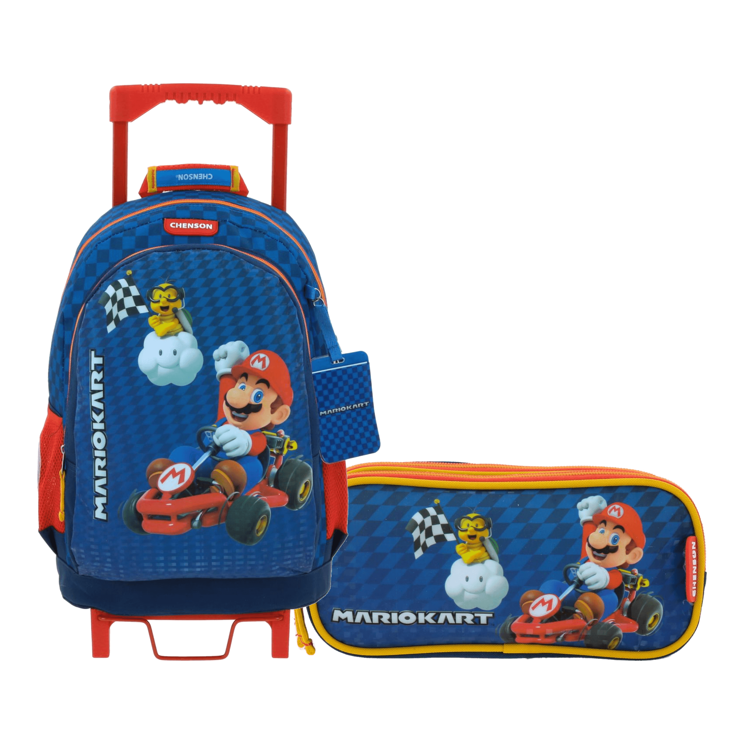 Kit Escolar Mario Bros by Chenson (Mochila con Ruedas + Lapicera) Azul Infantil - Modelo MB66166, modelo MB66166-9-KC2A