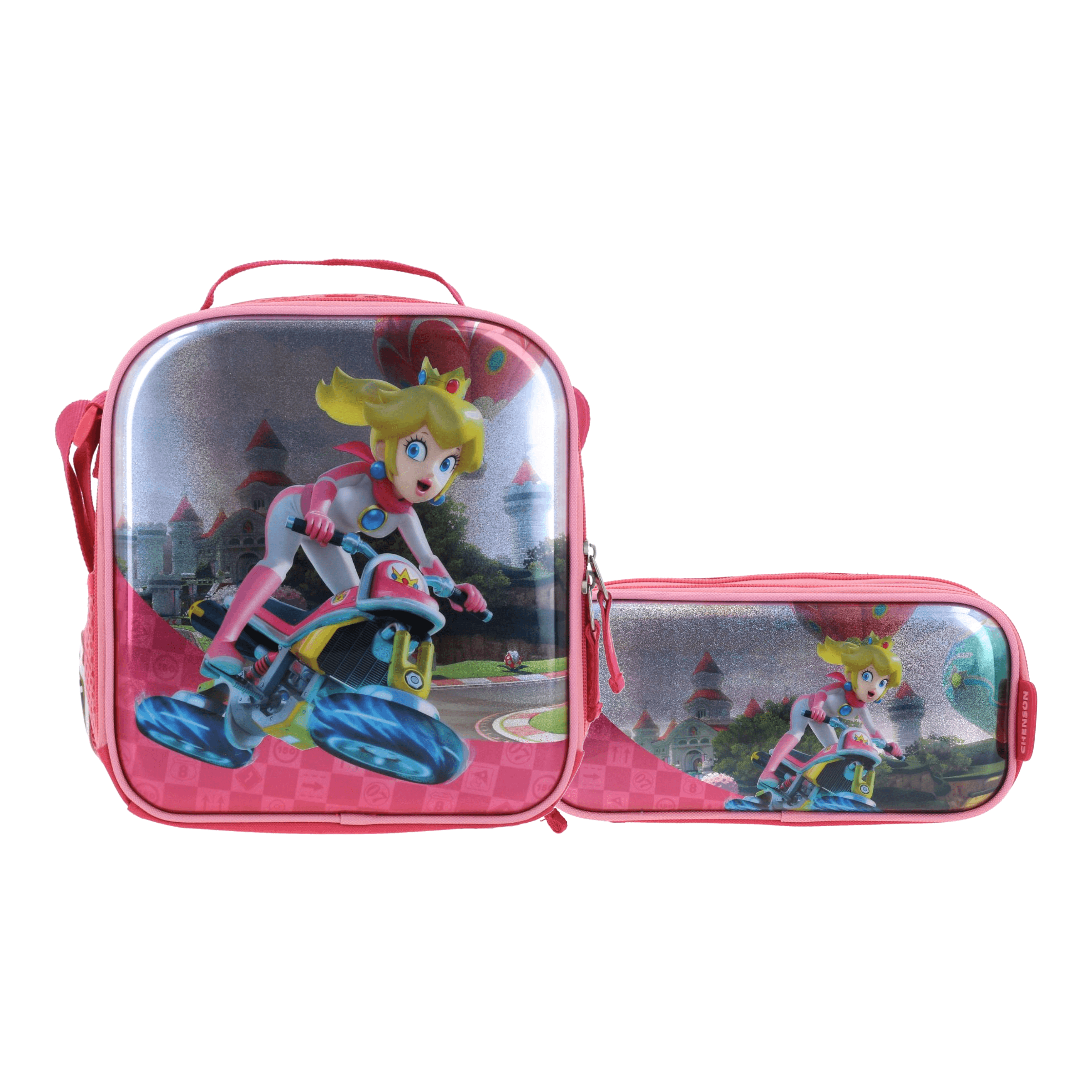Kit Escolar Mario Bros by Chenson (Lonchera + Lapicera) Rosa Infantil - Modelo MB66277, modelo MB66277-P-K2OA