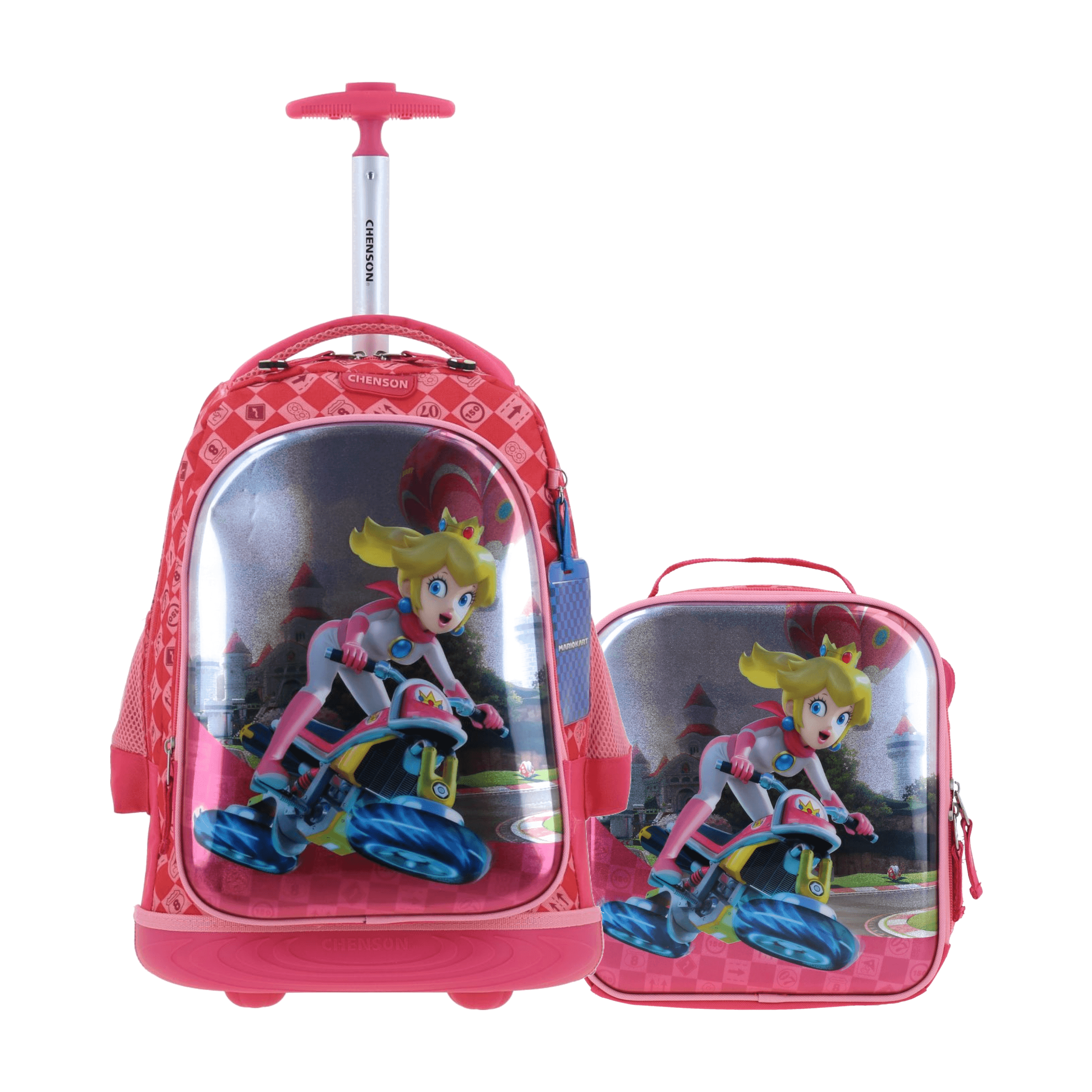 Kit Escolar Mario Bros by Chenson (Mochila con Ruedas + Lonchera) Rosa Infantil - Modelo MB66278, modelo MB66278-P-KC2O