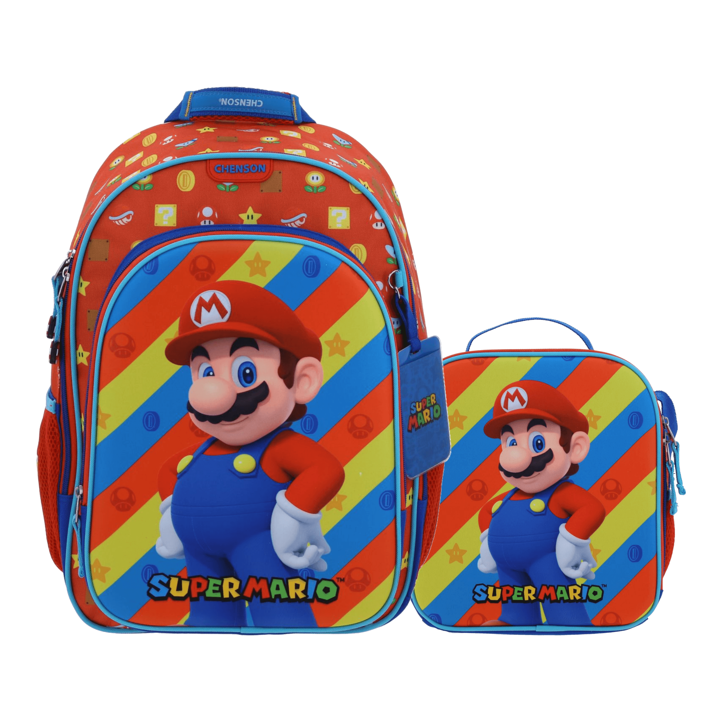 Kit Escolar Mario Bros by Chenson (Mochila + Lonchera) Rojo Infantil, modelo MB66574-R-KC2O