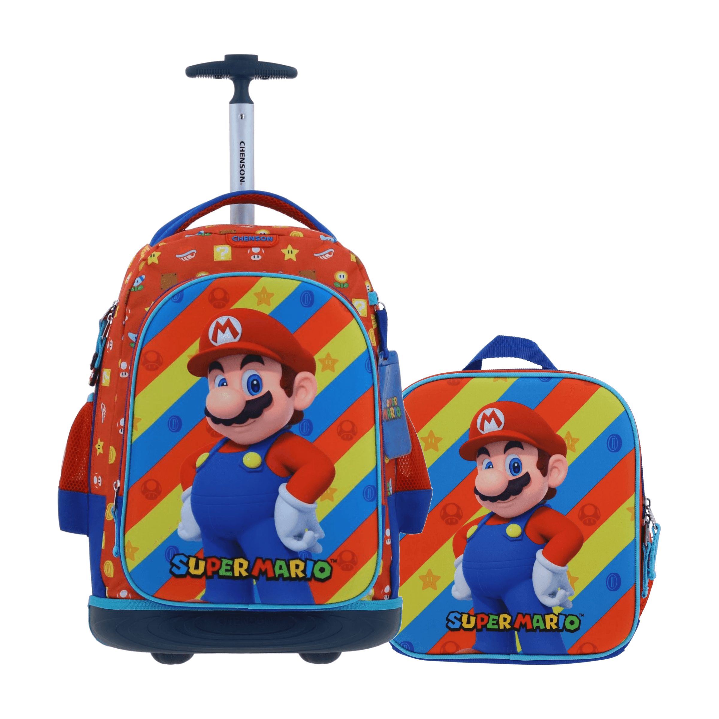 Kit Escolar Mario Bros by Chenson (Mochila con Ruedas + Lonchera) Rojo Infantil - Modelo MB66578, modelo MB66578-R-KC2O
