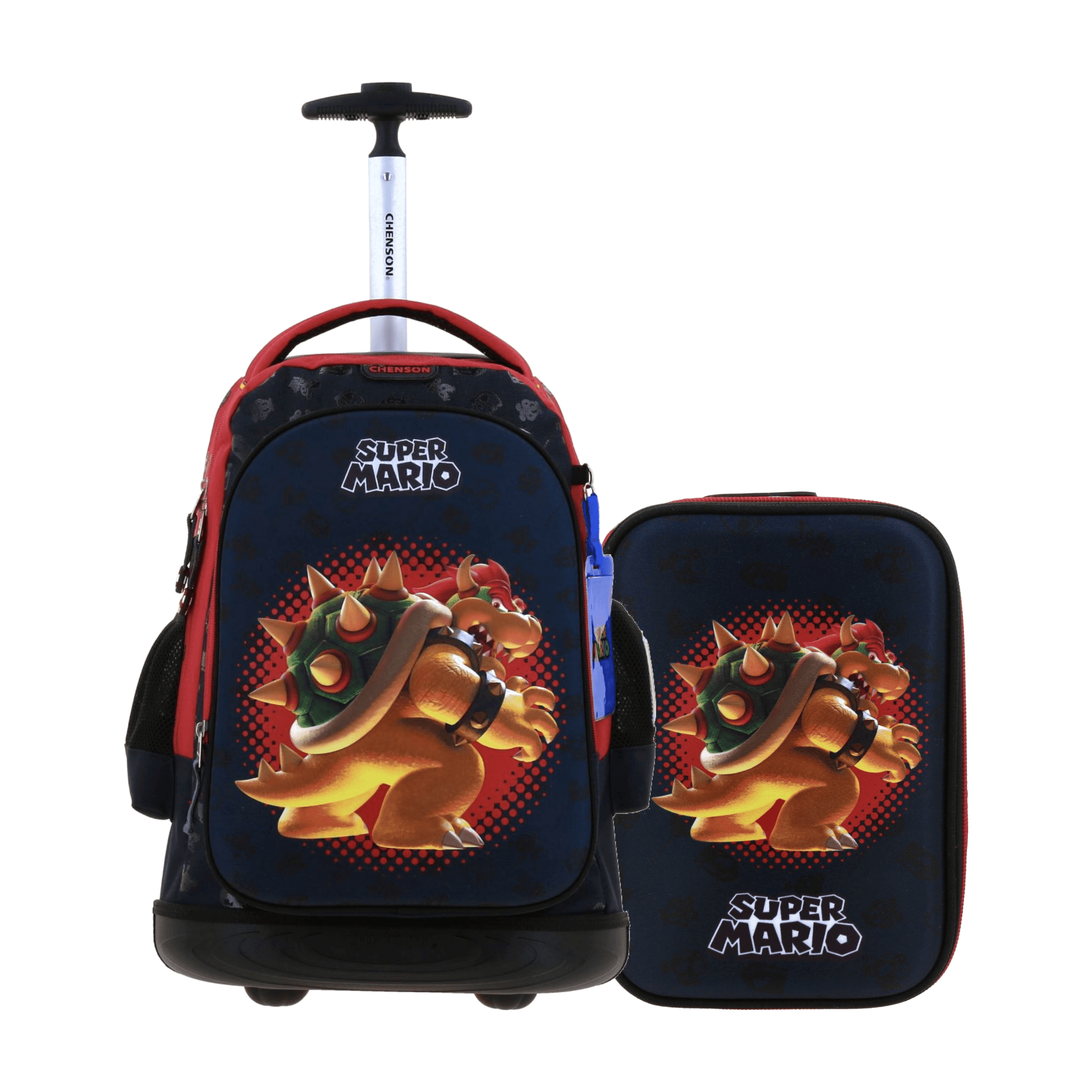 Kit Escolar Mario Bros by Chenson (Mochila con Ruedas + Lapicera) Negro Infantil - Modelo MB70209, modelo MB70209-3-KB2A