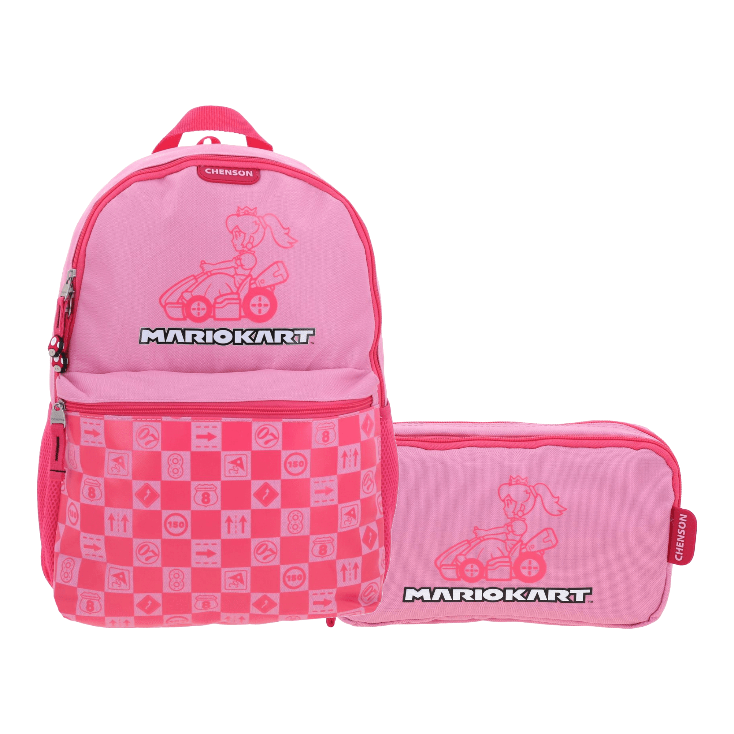 Kit Escolar Mario Bros by Chenson (Mochila + Lapicera) Rosa Infantil - Modelo MB70359, modelo MB70359-P-KC2A