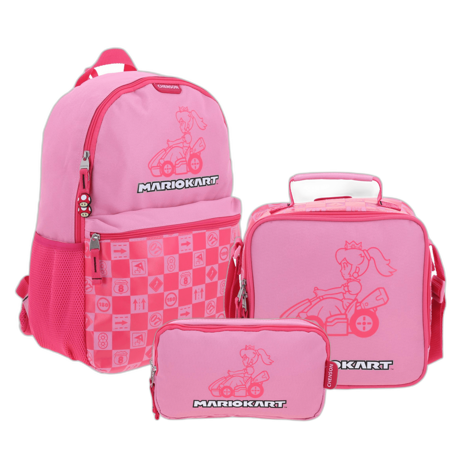Kit Escolar Mario Bros by Chenson (Mochila + Lonchera + Lapicera) Rosa Infantil - Modelo MB70359, modelo MB70359-P-KC3