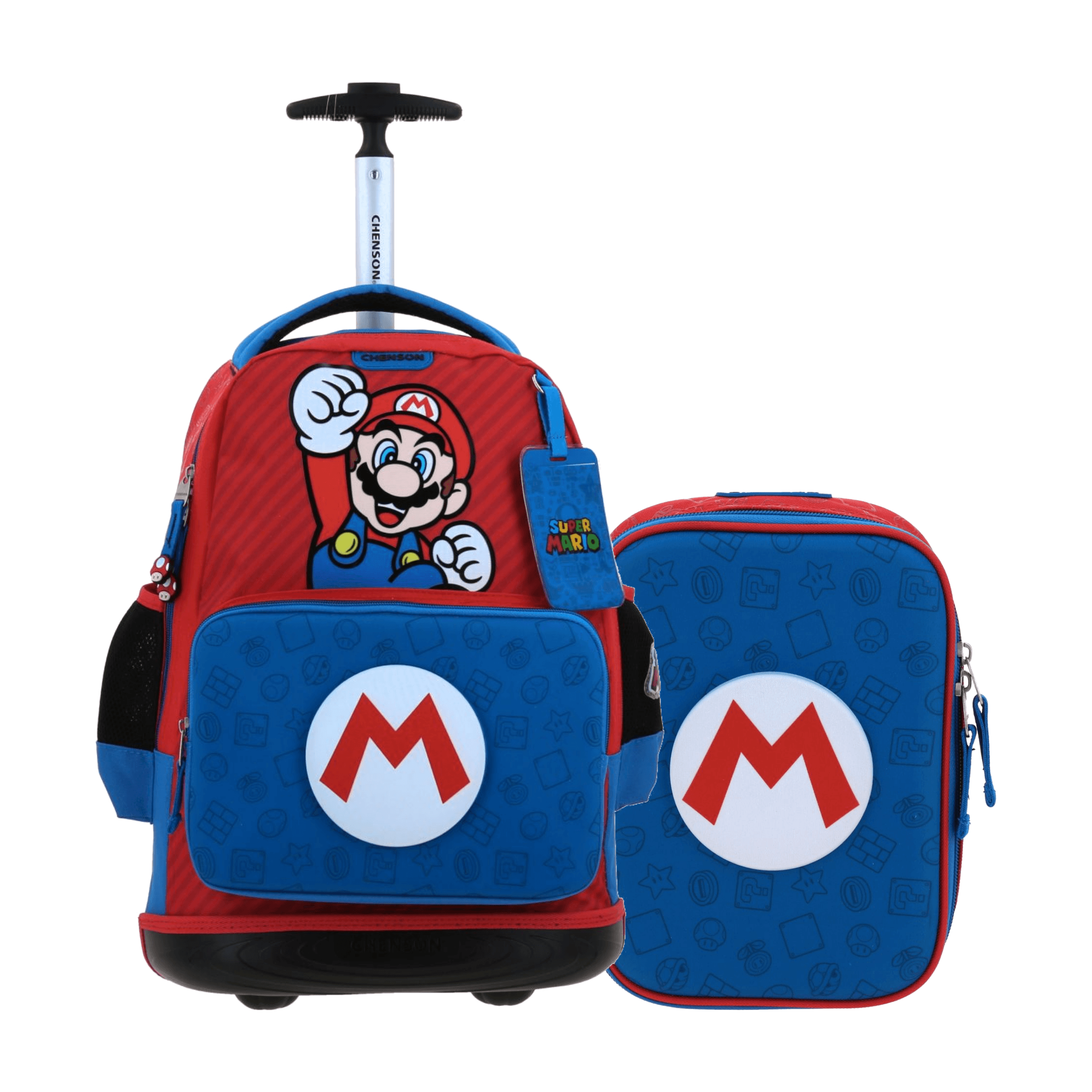 Kit Escolar Mario Bros by Chenson (Mochila con Ruedas + Lapicera) Azul Infantil - Modelo MB71107, modelo MB71107-9-KB2A