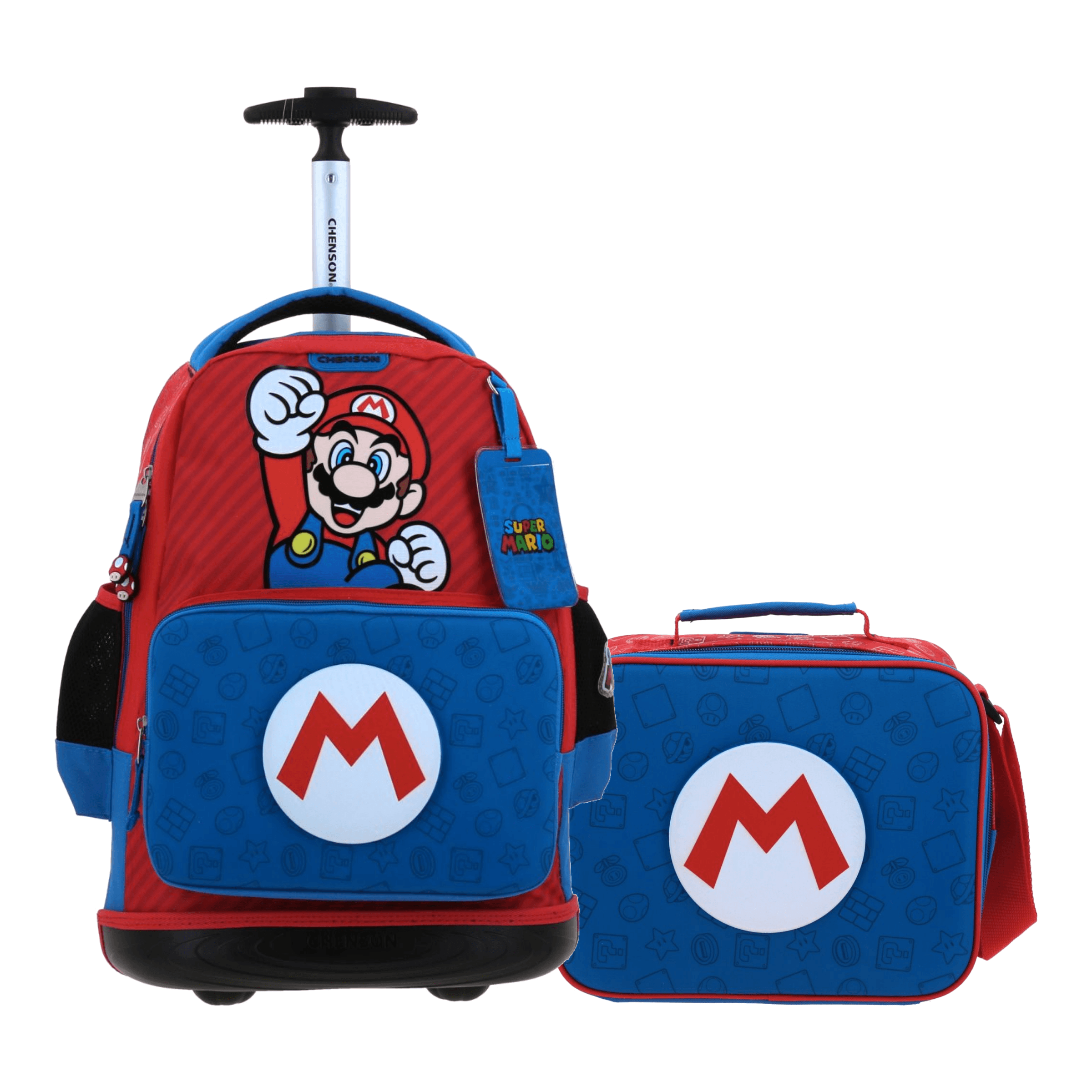 Kit Escolar Mario Bros by Chenson Mochila + Lonchera Azul Infantil, modelo MB71107-9-KB2O