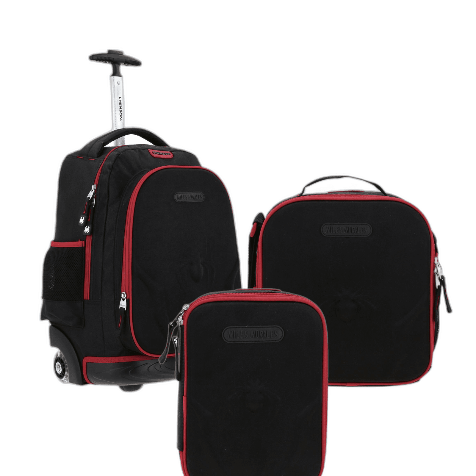 Kit Escolar Spider-Man Miles Morales by Chenson (Mochila + Lonchera + Lapicera) infantil, modelo MM70223-KB3