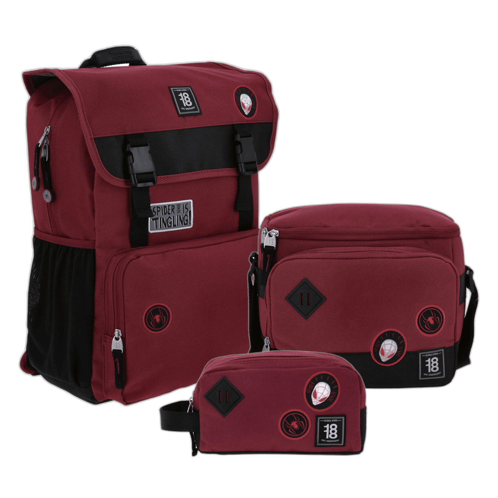 Kit Juvenil Spider-Man Miles Morales by Chenson (Mochila + Lonchera + Lapicera) infantil, modelo MM70517-KC3