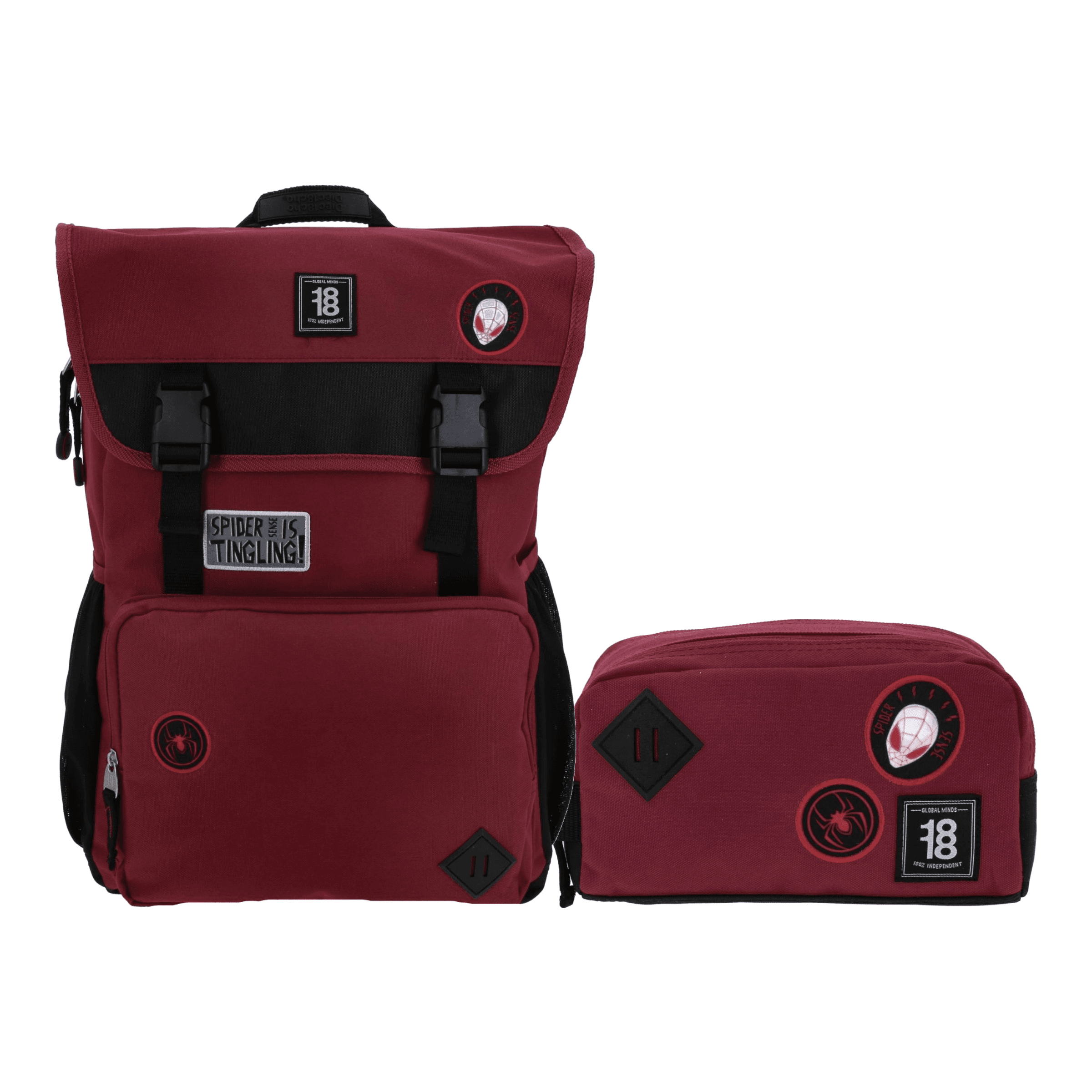 Kit Escolar Spider-Man Miles Morales by Chenson (Mochila + Lapicera) Rojo Infantil, modelo MM70517-R-KC2A