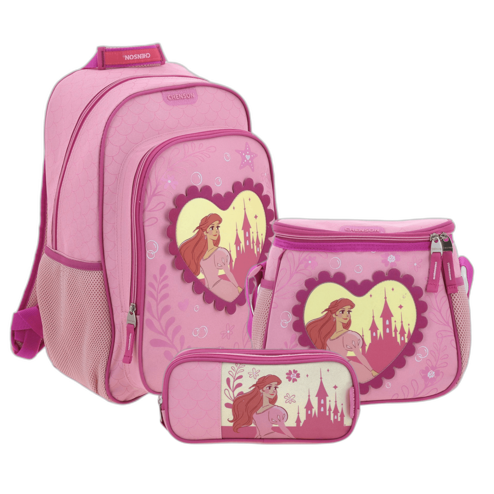 Kit Escolar Ariel La Sirenita by Chenson (Mochila + Lonchera + Lapicera) Infantil - Modelo PR70192, modelo PR70192-KC3