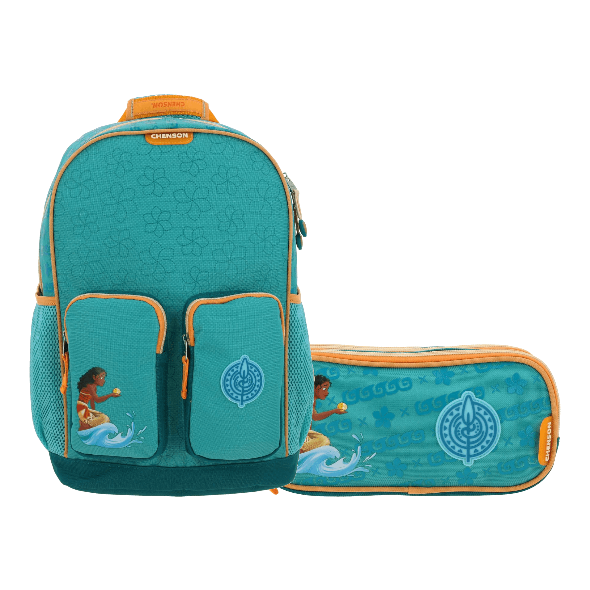 Kit Escolar Princesa Moana by Chenson Mochila + Lapicera Turquesa Infantil, modelo PR70395-T-KC2A