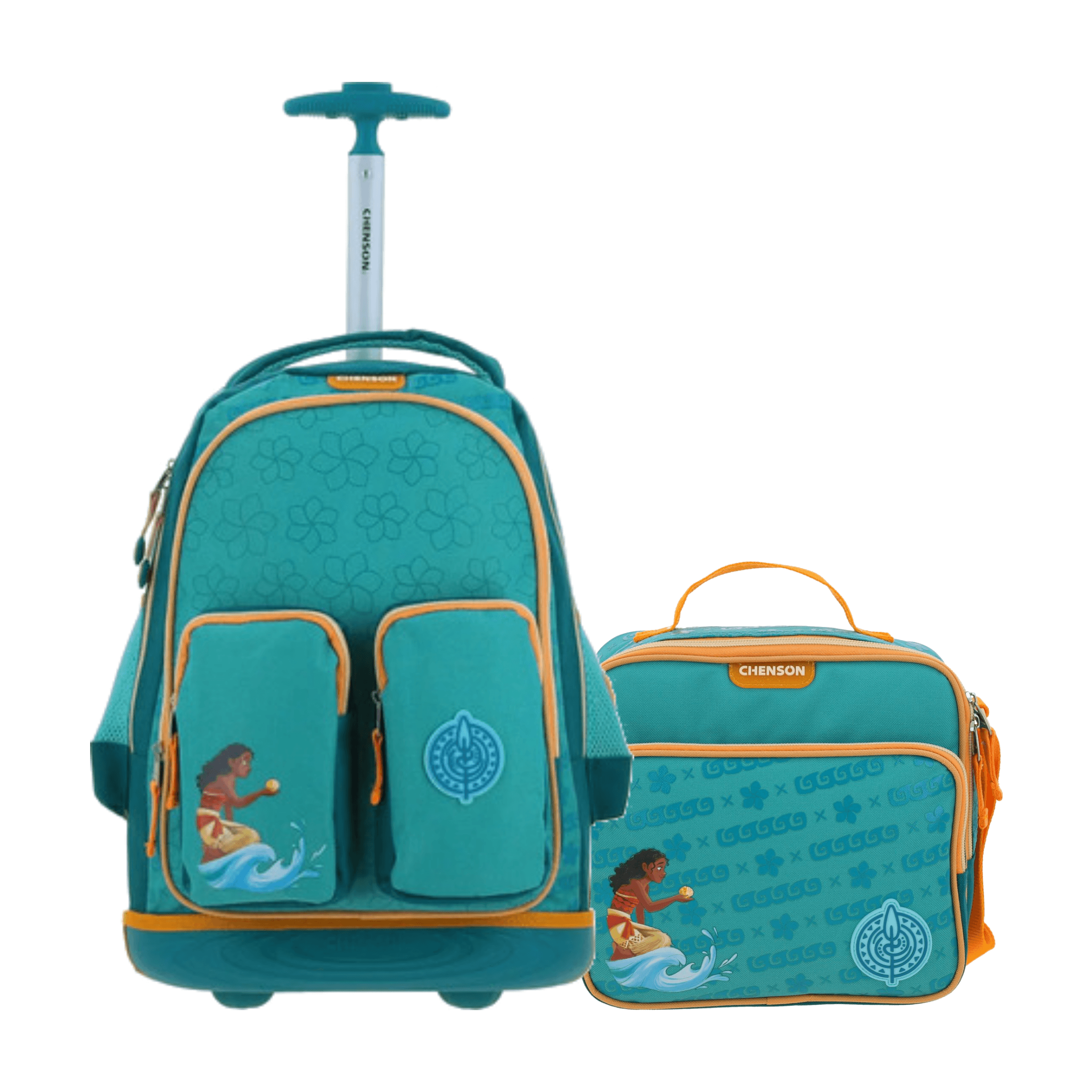 Kit Escolar Princesa Moana by Chenson Mochila + Lonchera Turquesa Infantil, modelo PR70399-T-KB2O