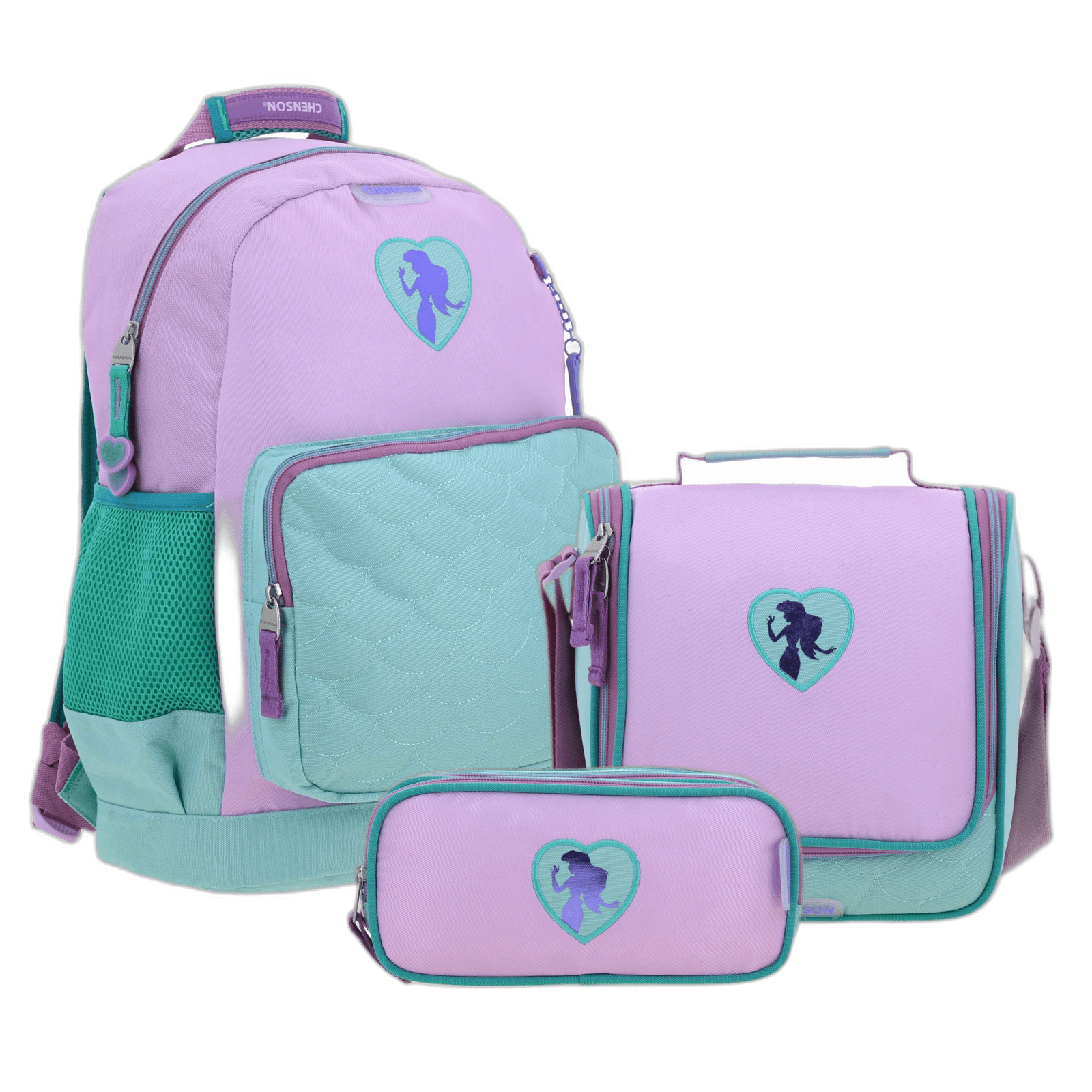 Kit Escolar Ariel La Sirenita by Chenson (Mochila + Lonchera + Lapicera) Infantil - Modelo PR70463, modelo PR70463-KC3