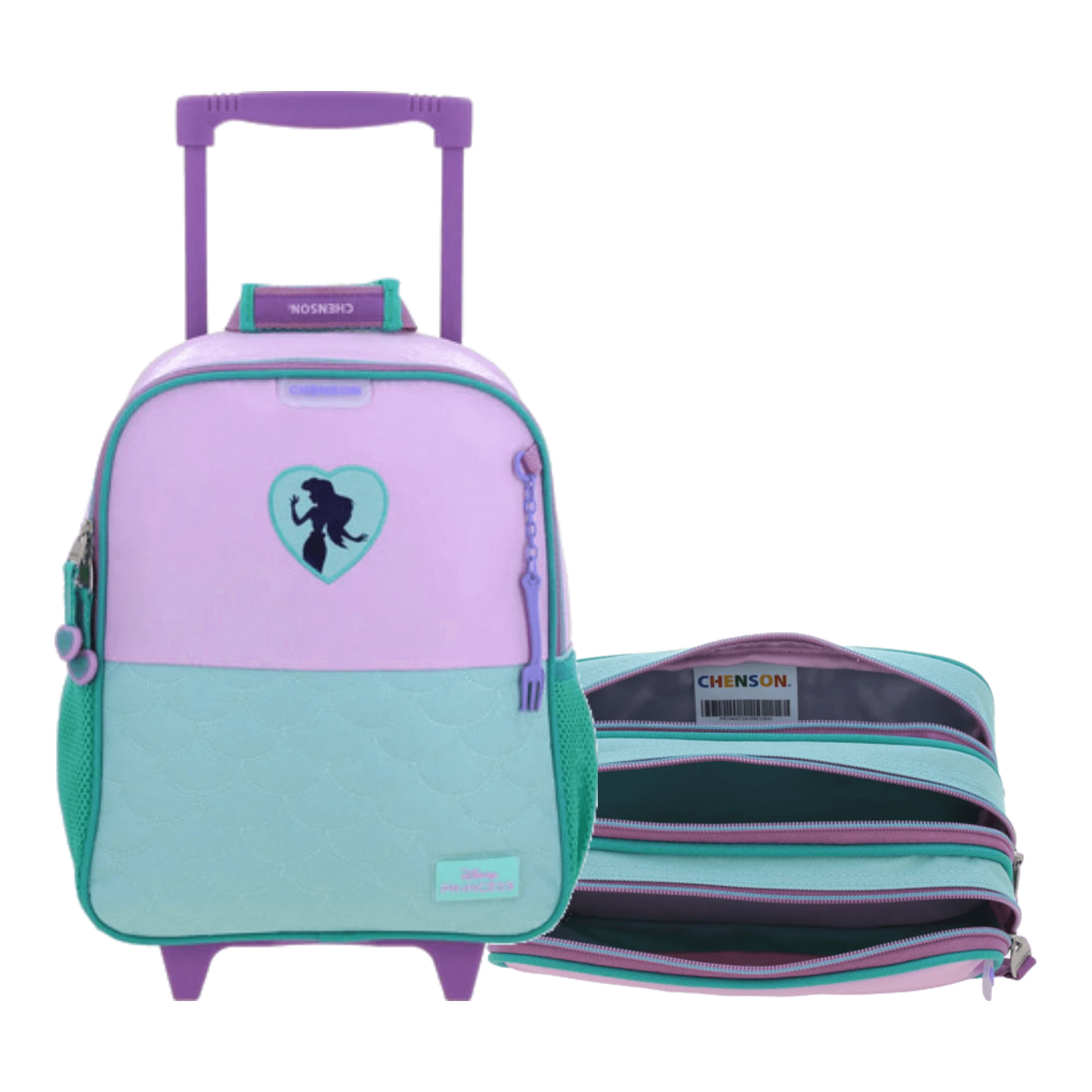 Kit Escolar Ariel La Sirenita by Chenson (Mochila + Lapicera) Turquesa - Modelo PR70466, modelo PR70466-T-KB2A
