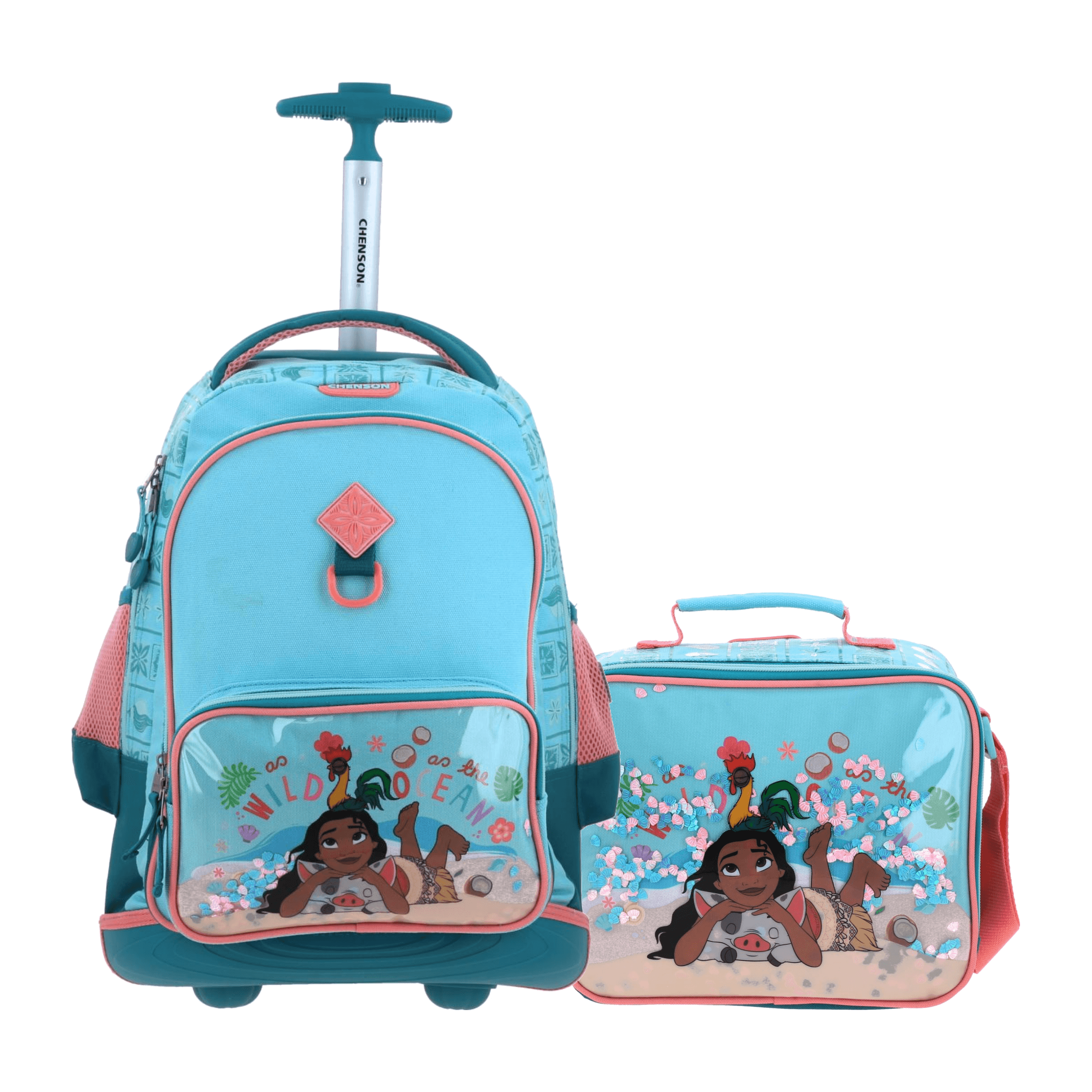 Kit Escolar Princesa Moana by Chenson (Mochila + Lonchera) Turquesa Infantil - Modelo PR70836, modelo PR70836-T-KB2O