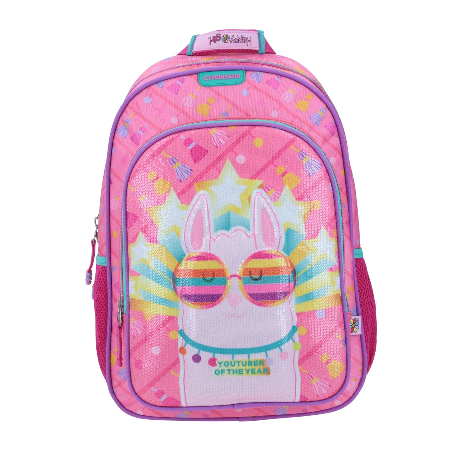 Kit Escolar Happy Girl by Chenson (Mochila + Lonchera) Rosa Infantil - Modelo HG65418, modelo HG65418-P-KC2O