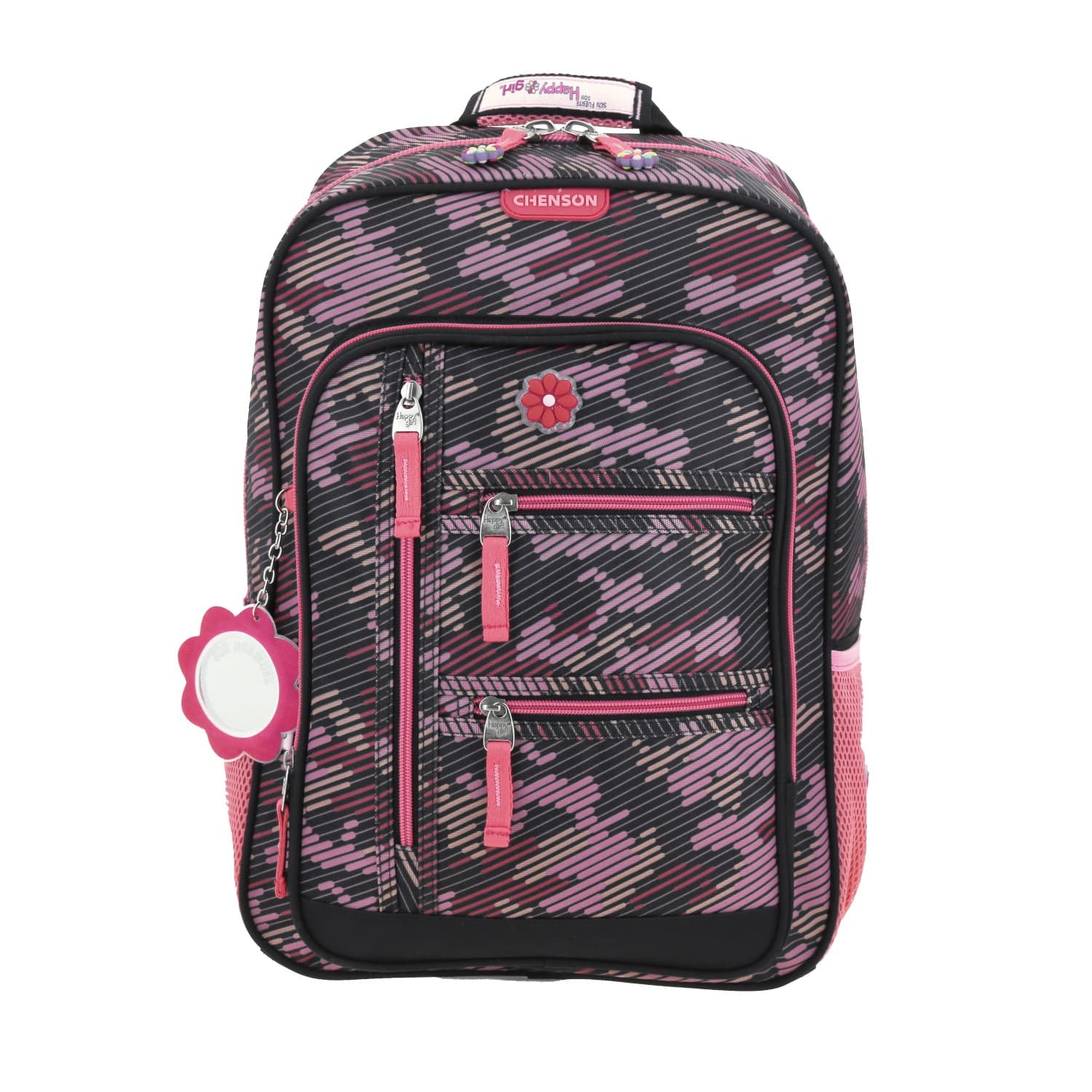 Kit Escolar Happy Girl by Chenson Mochila + Lapicera Negro Infantil, modelo HG65998-3-KC2A