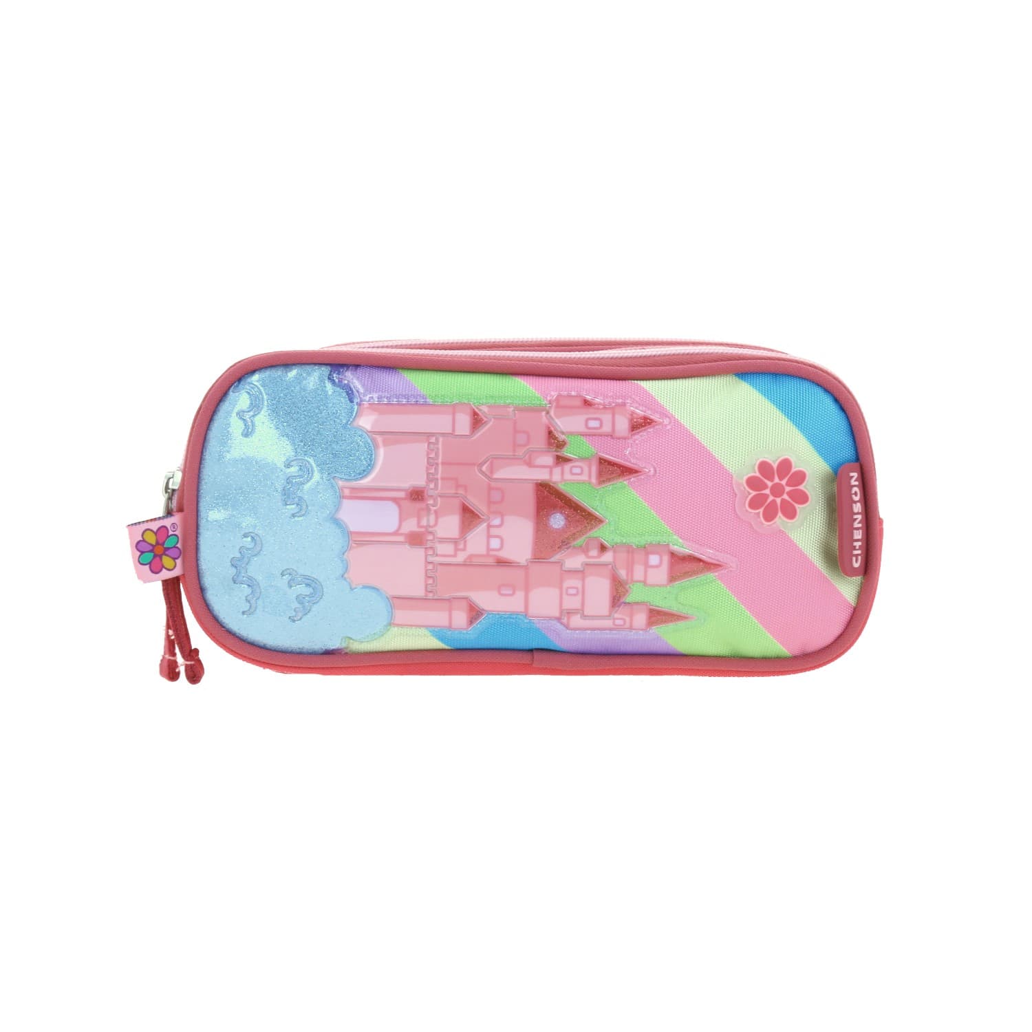 Lapicera escolar Happy Girl by Chenson rosa con doble compartimento - Modelo HG66032, modelo HG66032-P