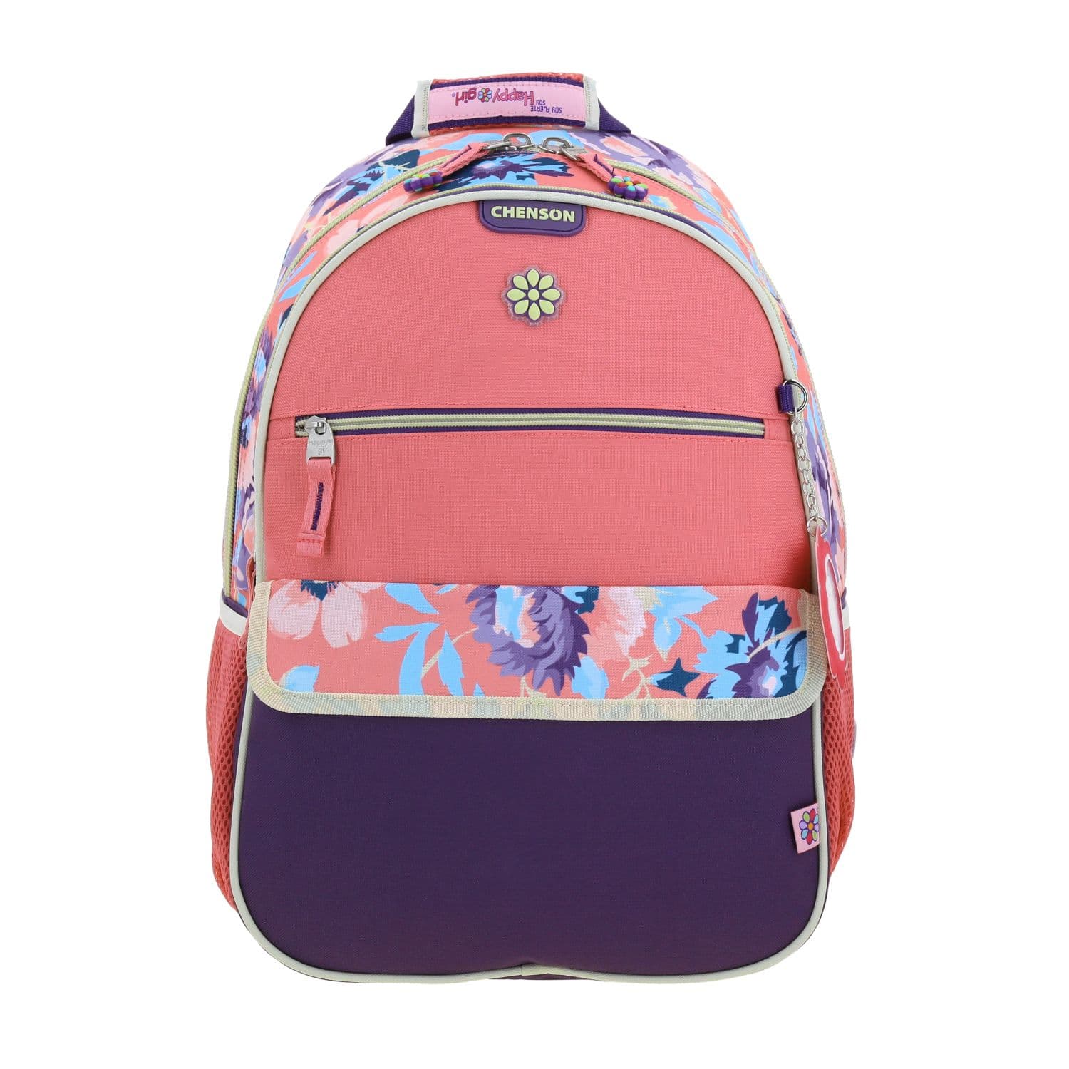 Kit Escolar Happy Girl by Chenson (Mochila + Lonchera + Lapicera) Rosa Infantil - Modelo HG66037, modelo HG66037-P-KC3