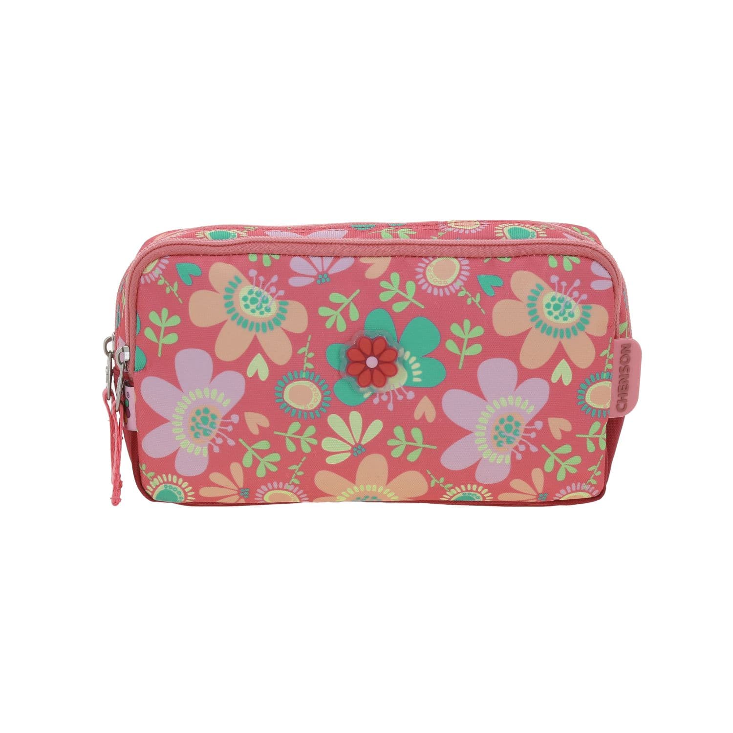 Lapicera escolar para niña Happy Girl by Chenson color rosa con doble compartimento - Modelo HG66142, modelo HG66142-P