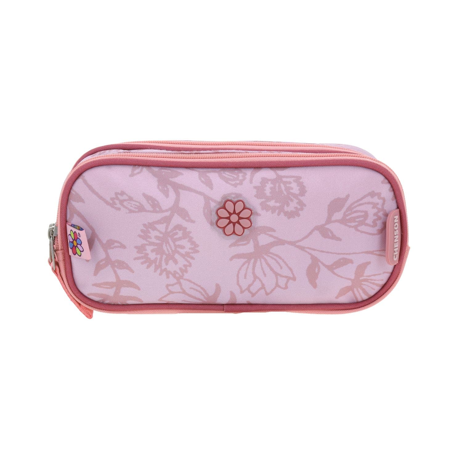 Lapicera escolar Happy Girl by Chenson rosa con doble compartimento - Modelo HG66364, modelo HG66364-P