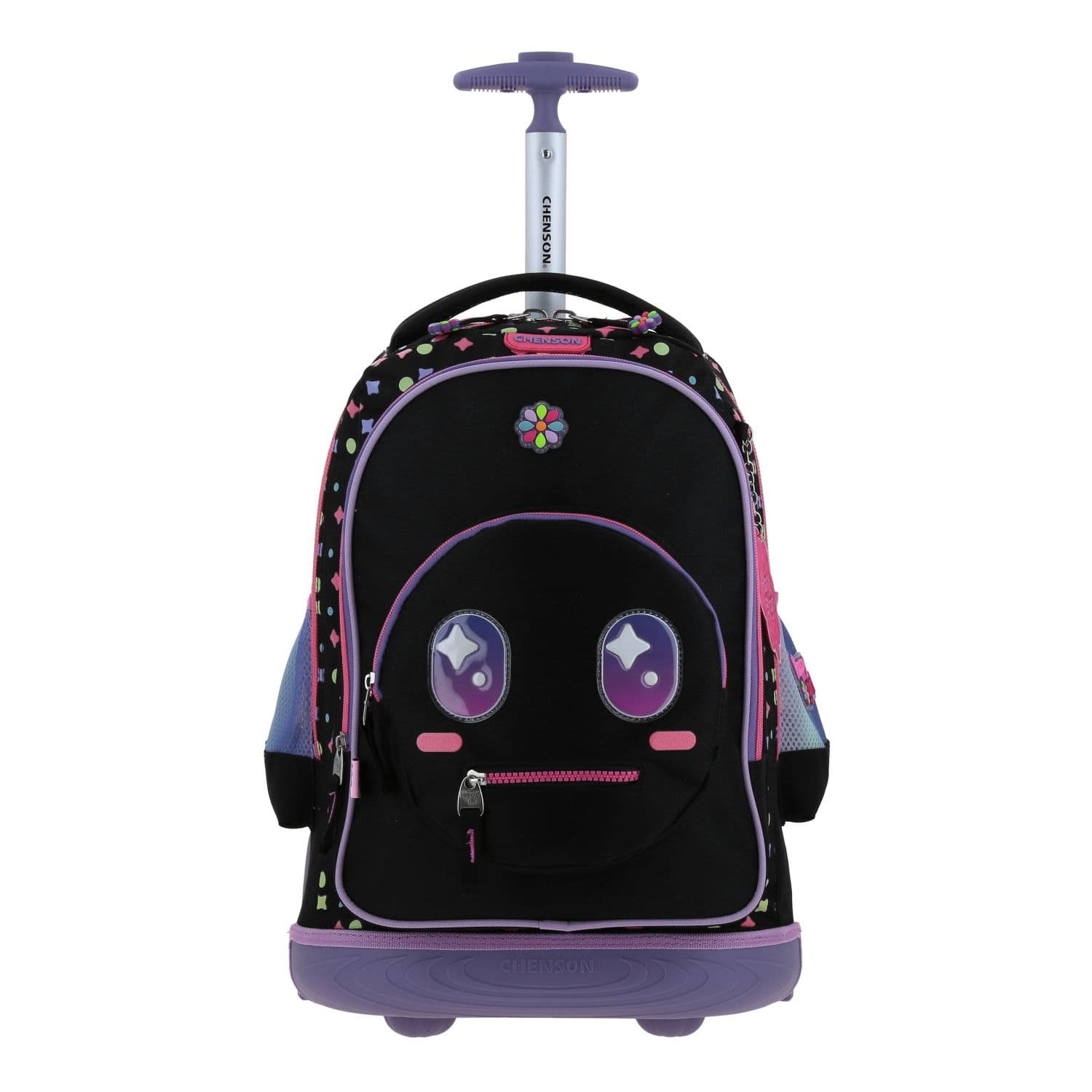 Kit Escolar Happy Girl by Chenson (Mochila con Ruedas + Lonchera) Negro Infantil - Modelo HG66429, modelo HG66429-3-KC2O