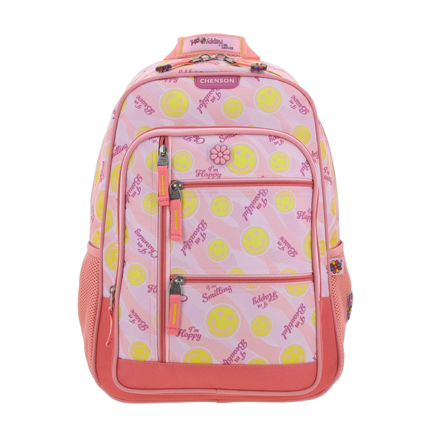 Kit Escolar Happy Girl by Chenson (Mochila + Lonchera + Lapicera) Rosa Infantil - Modelo HG66524, modelo HG66524-P-KC3